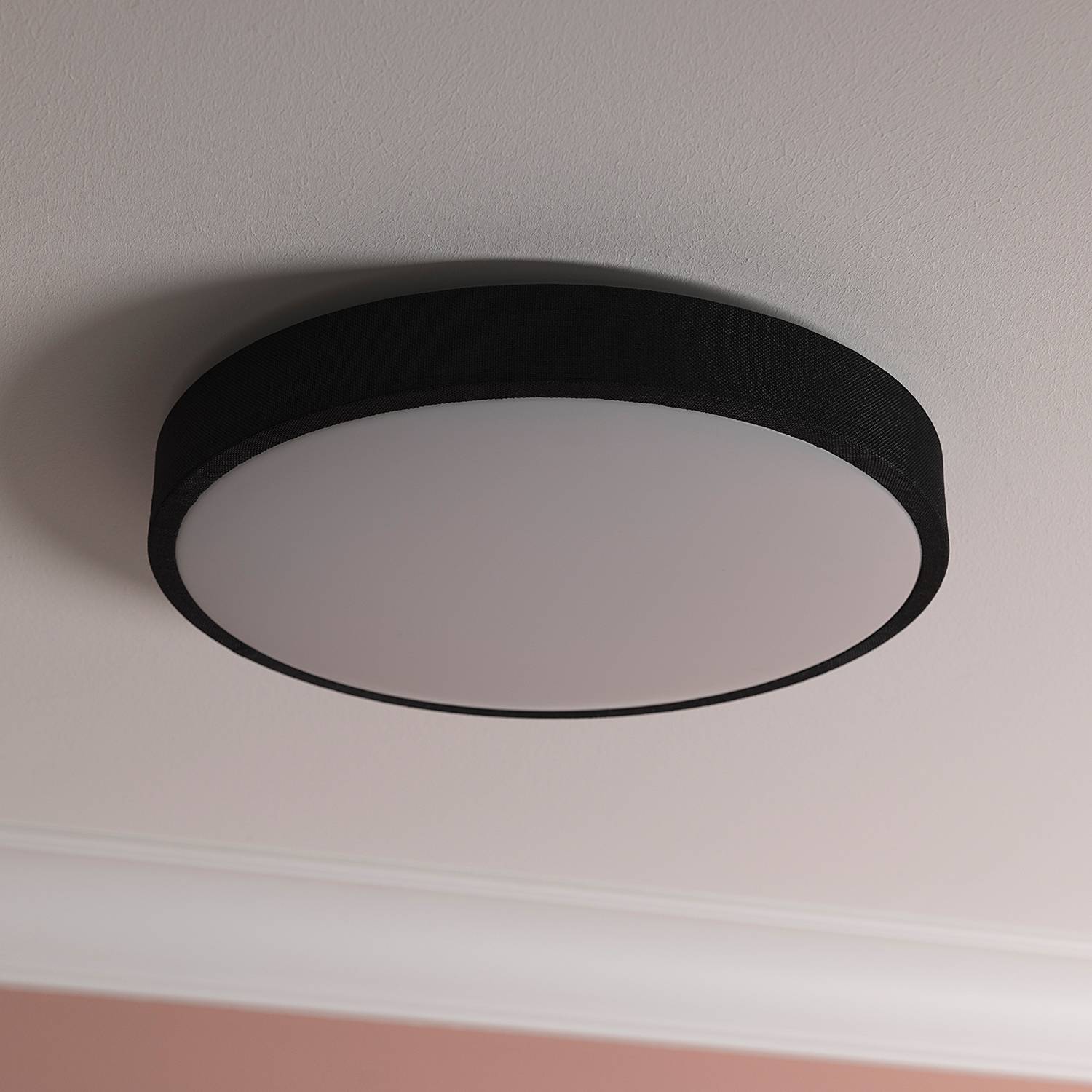 LED ceiling lights Filiz 1-bulb mixed fabric black