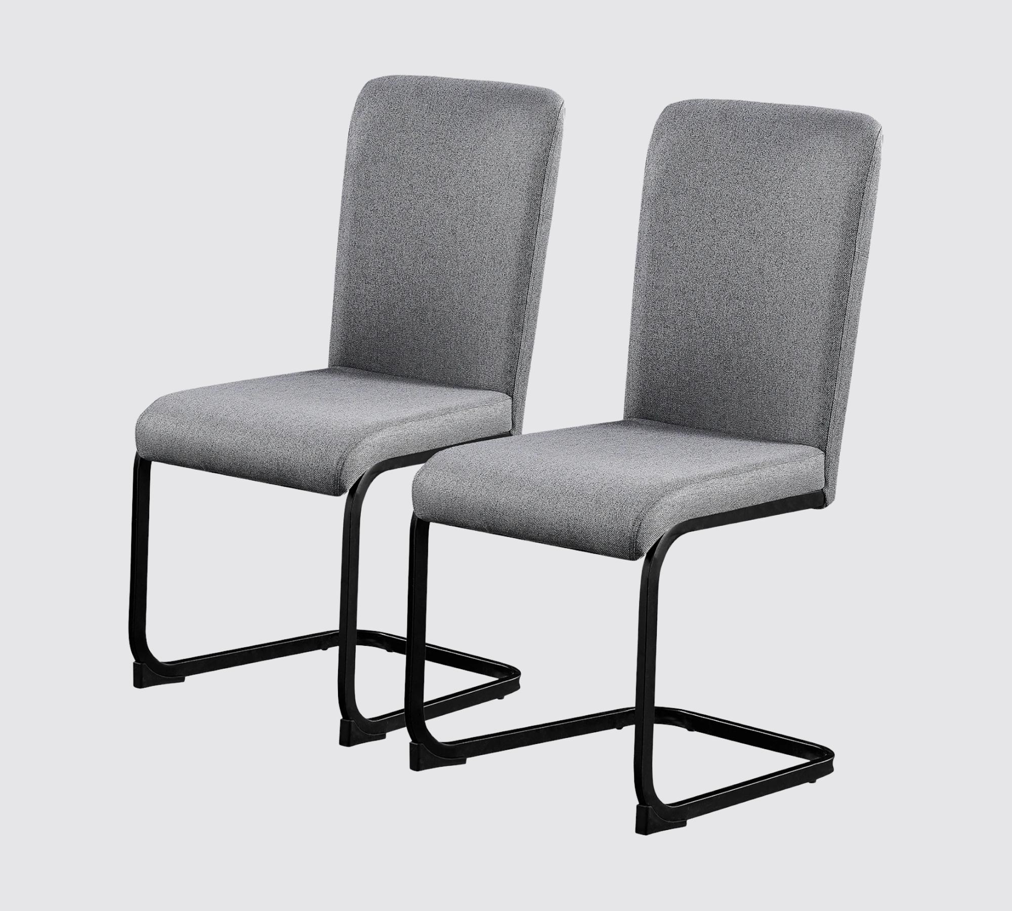 2x Freischwinger Flachgewebe Anthrazit