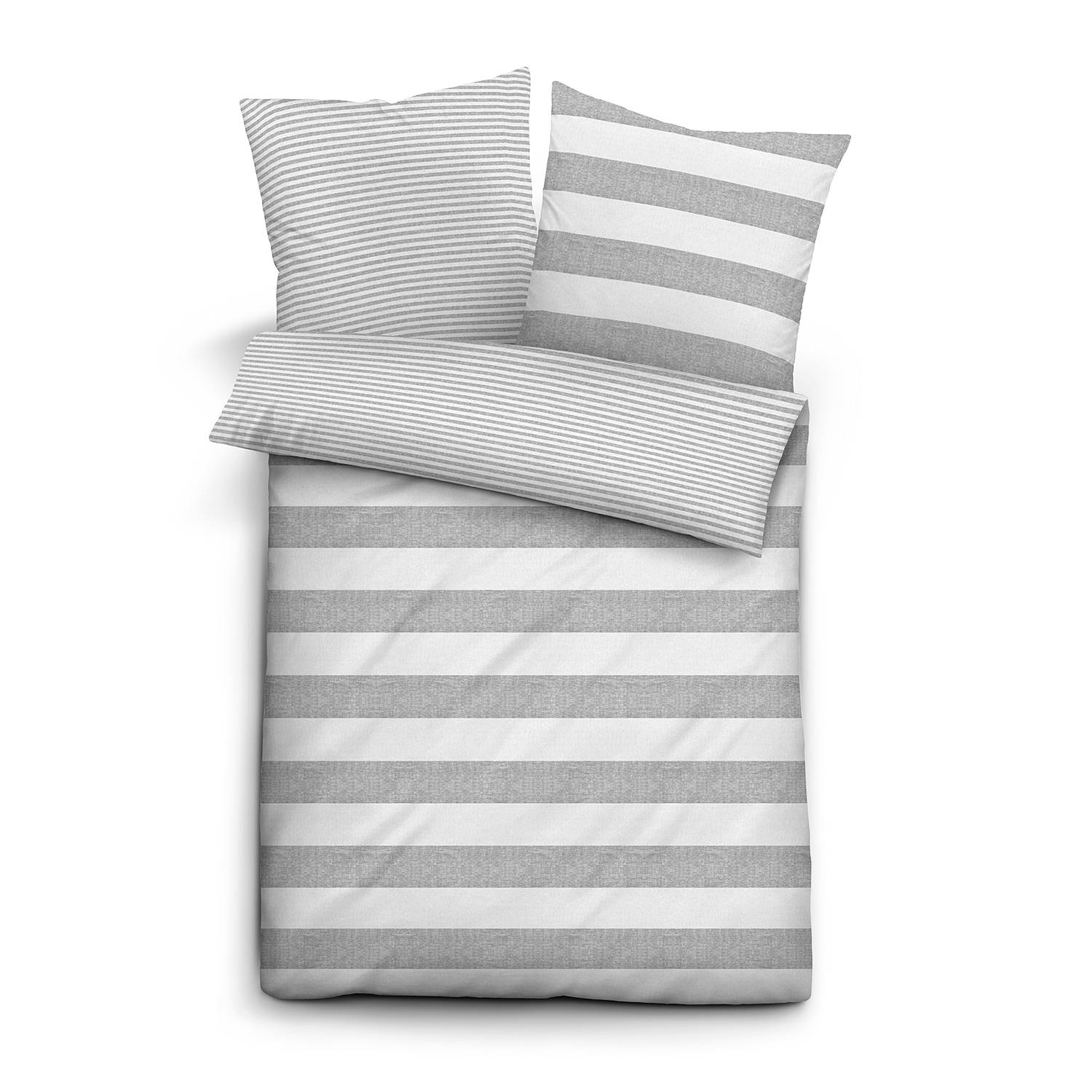 Melange-Renforce Wendebettwäsche 155 x 220 + Kissen