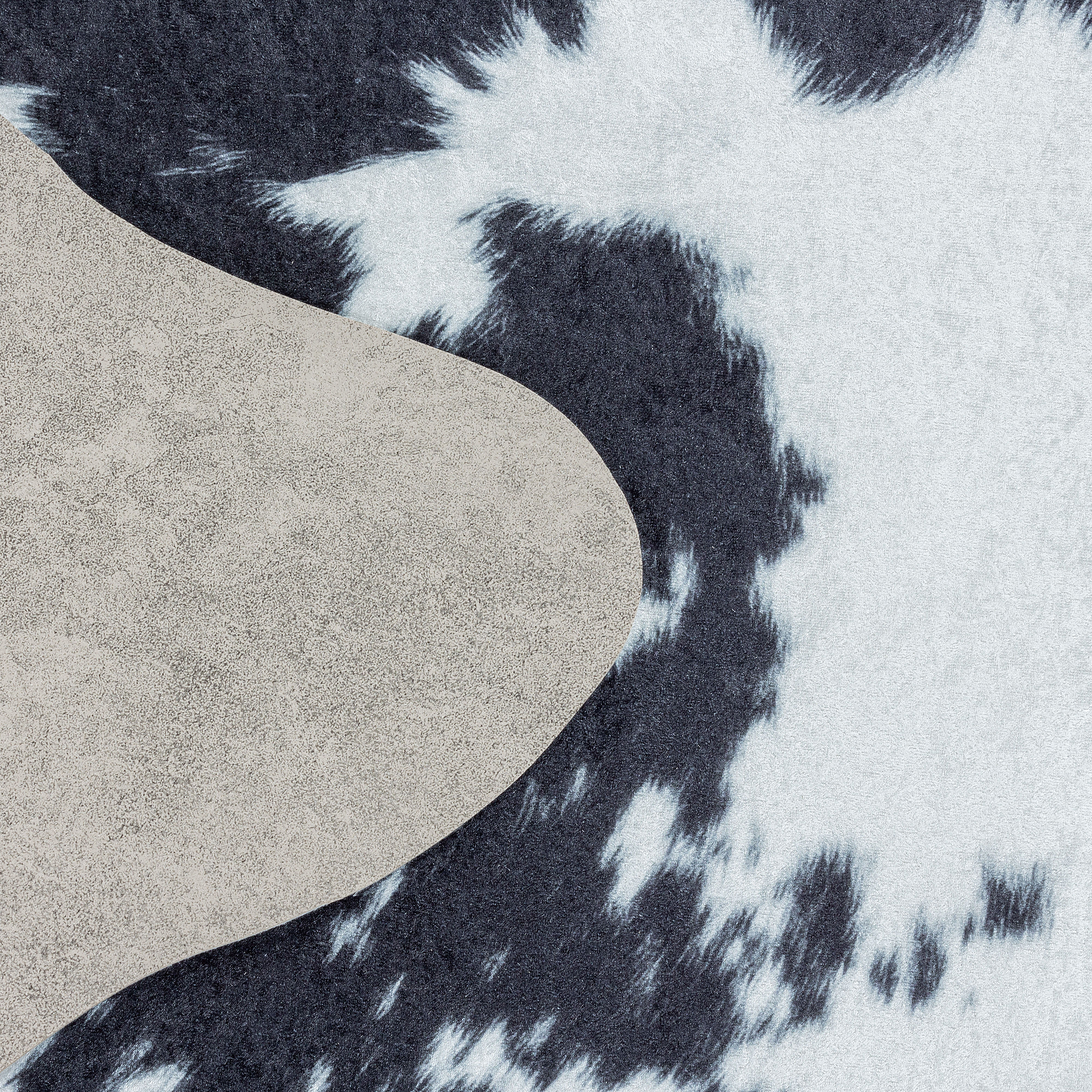 Skin Rug Etosha TypeD Black White 100x135cm