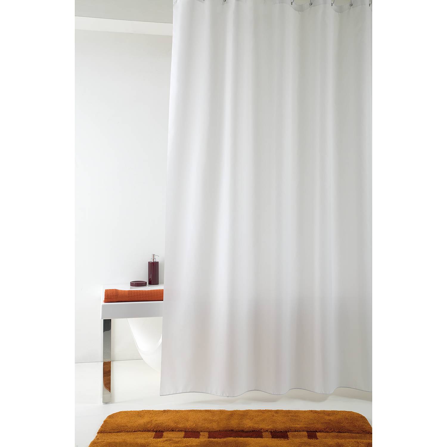 Duschvorhang Impressa Polyester PVC Weiß 120 x 200 cm