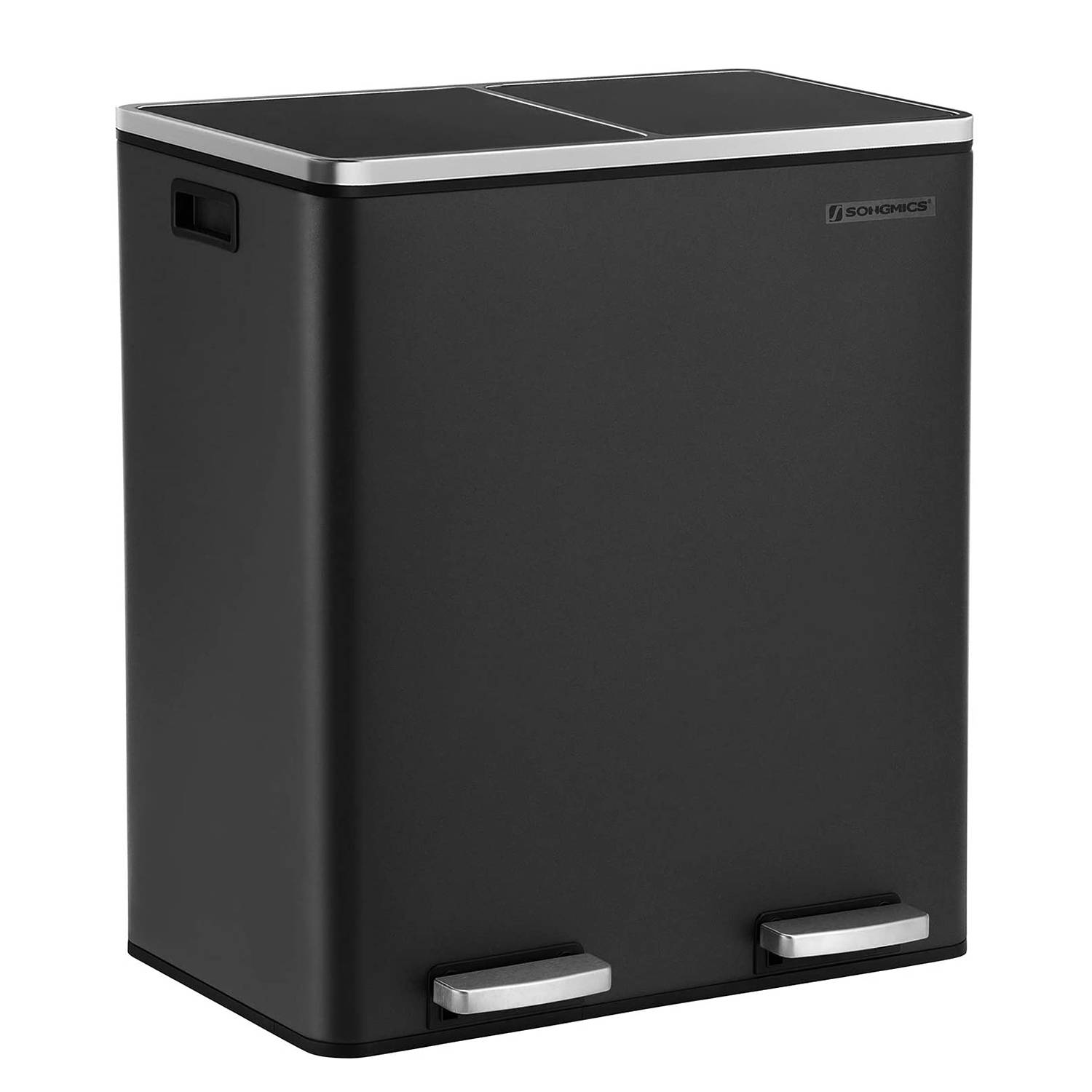 Montferrat III Mülleimer Stahl Schwarz