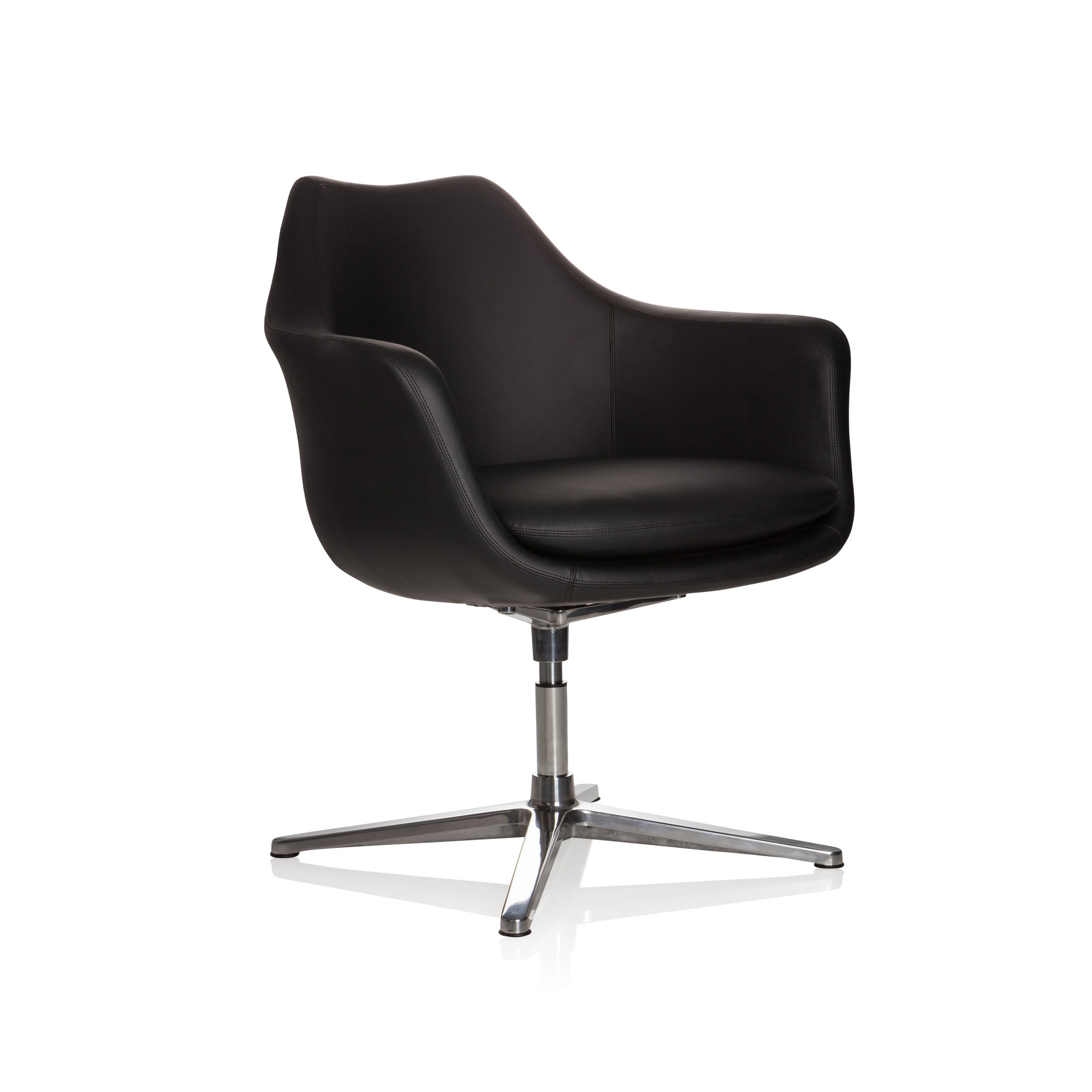ARTEMIA Swivel Armchair Faux Leather Black