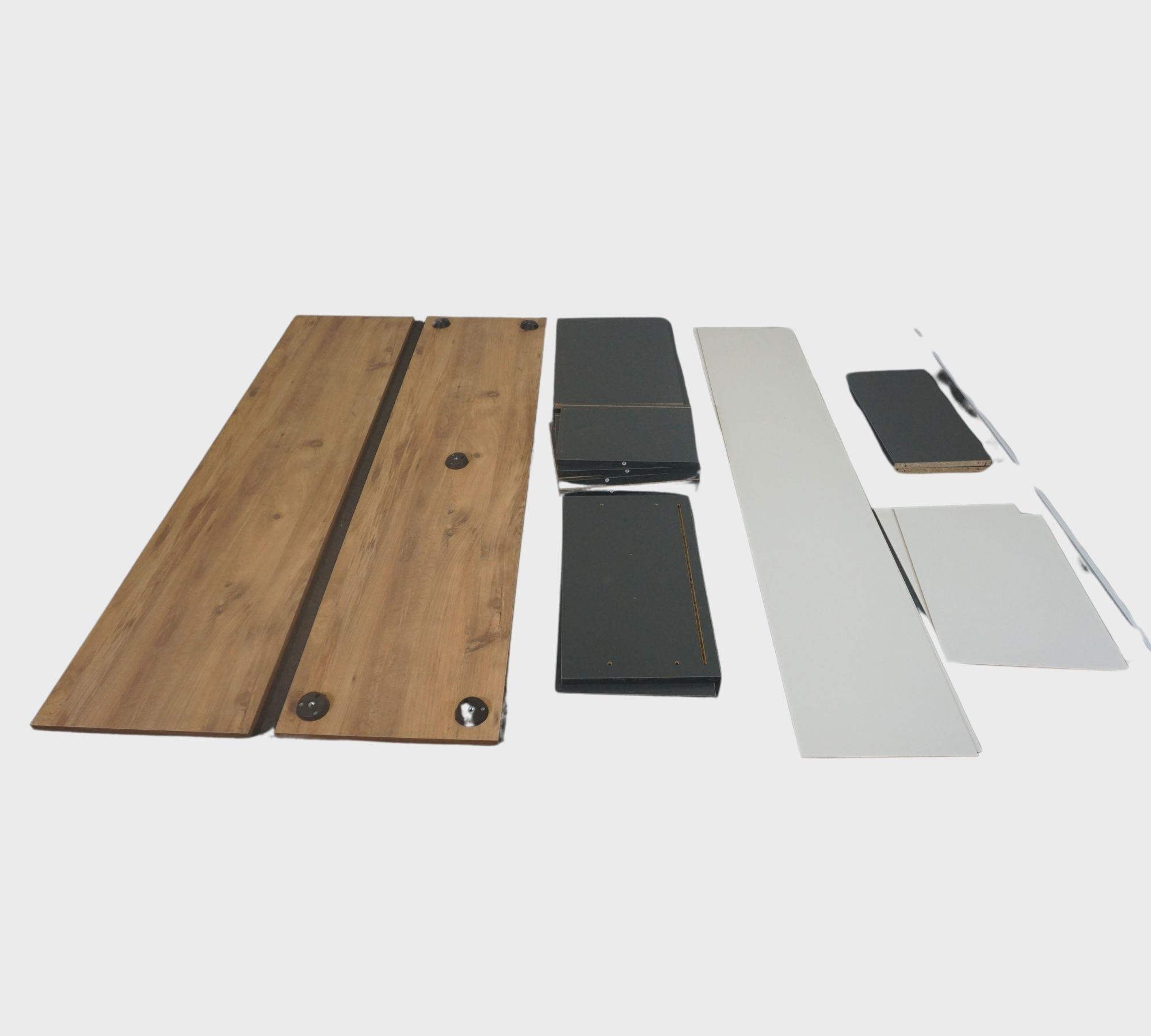 Console table Wood Walnut Anthracite