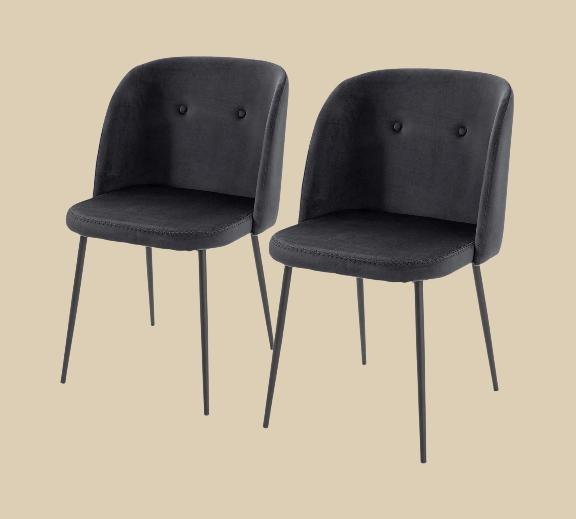 2x Esszimmertisch Samt Schwarz