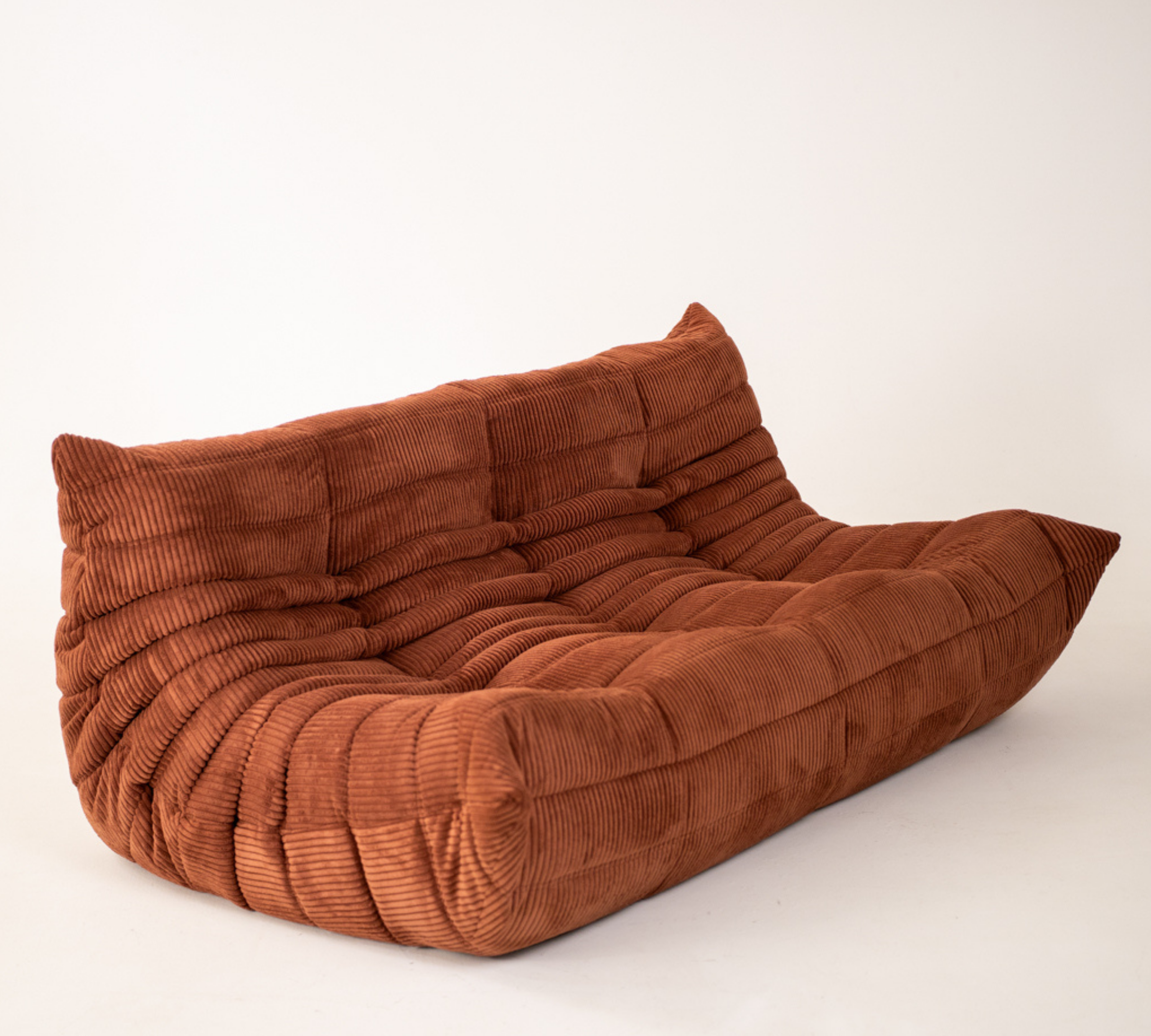 Togo Sofa 3-Seater Cord Coral