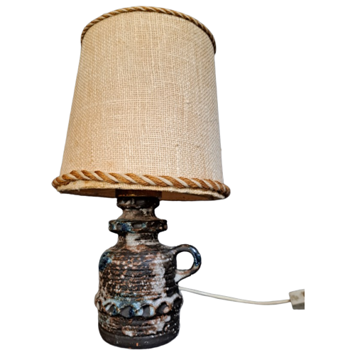 Vintage Tischlampe Keramik Braun