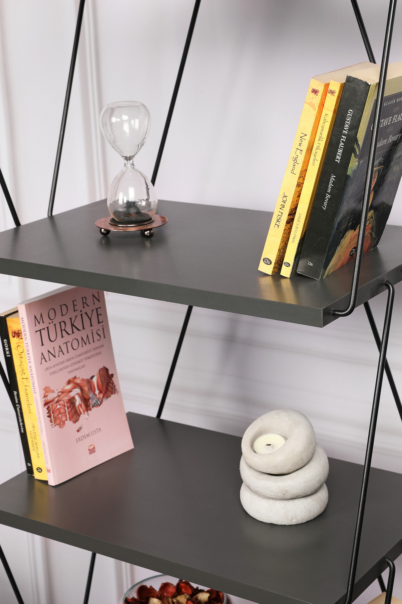 Balaban Bücherregal Holzfurnier Anthrazit