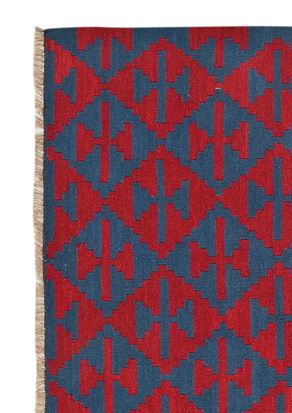 Kilim Gashgai Teppich Rot Blau