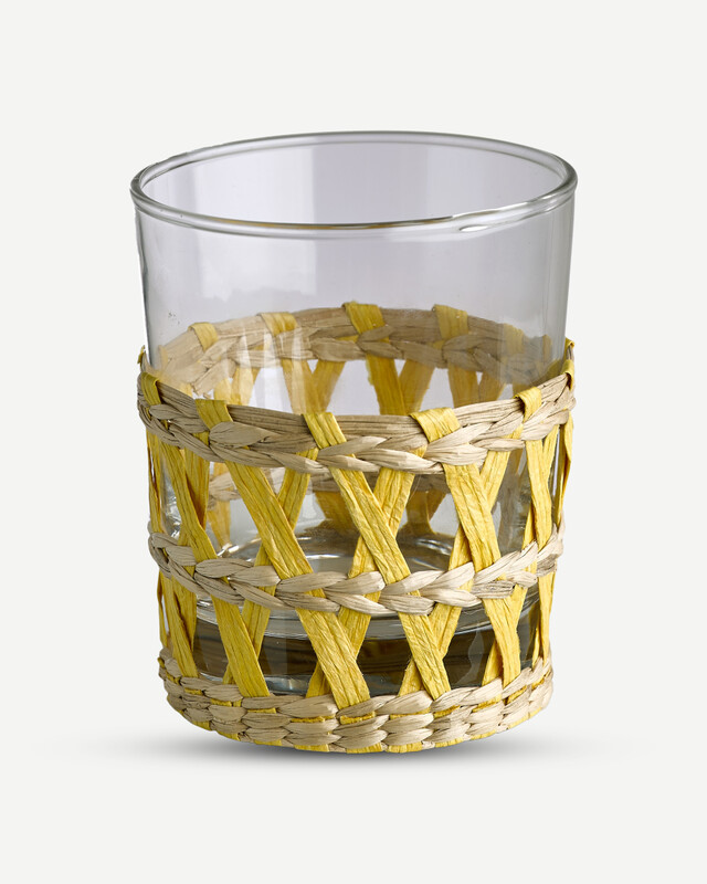 6x Reed Drinking Glasses Set Multicolor Reliving