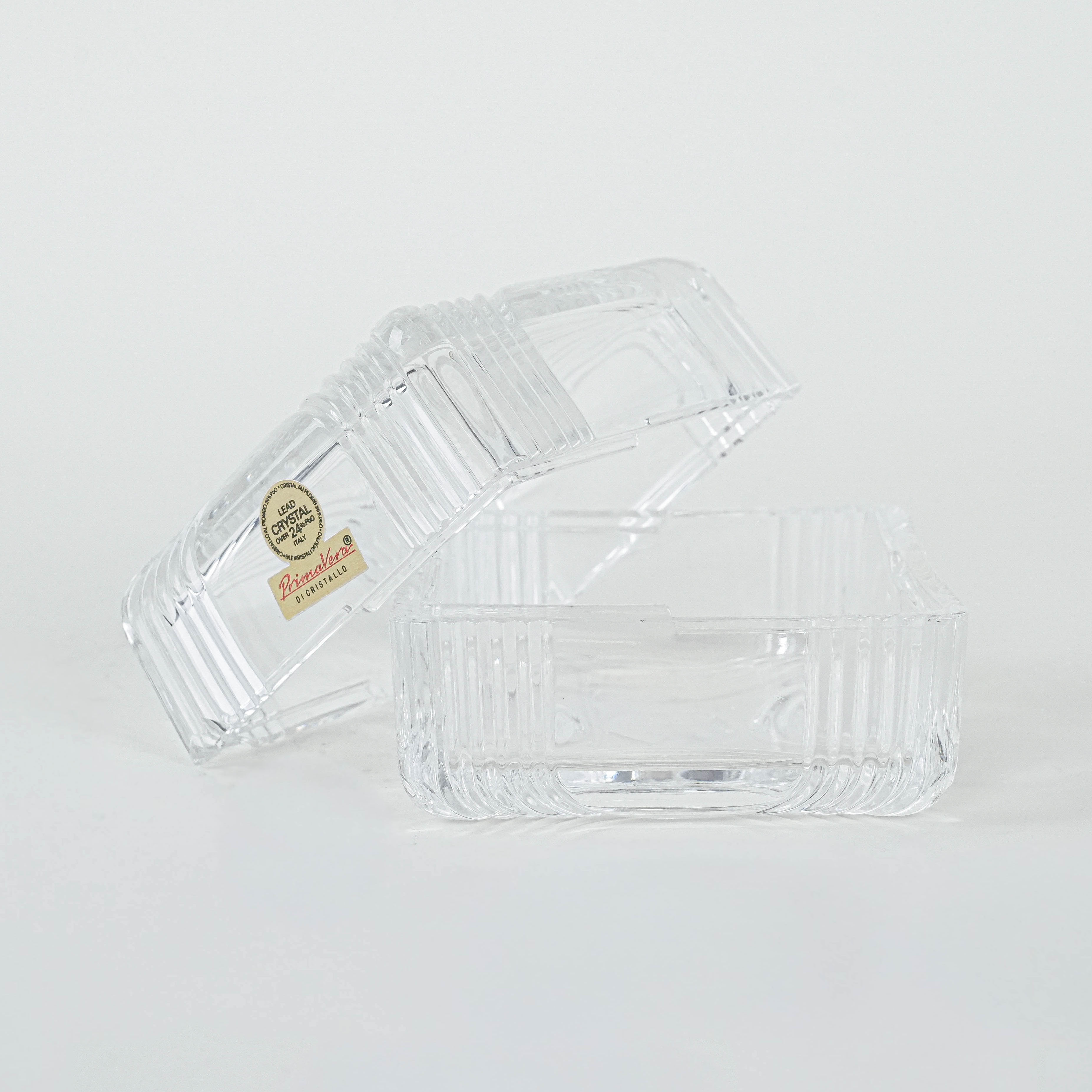 Crystal box lead glass transparent 1970s