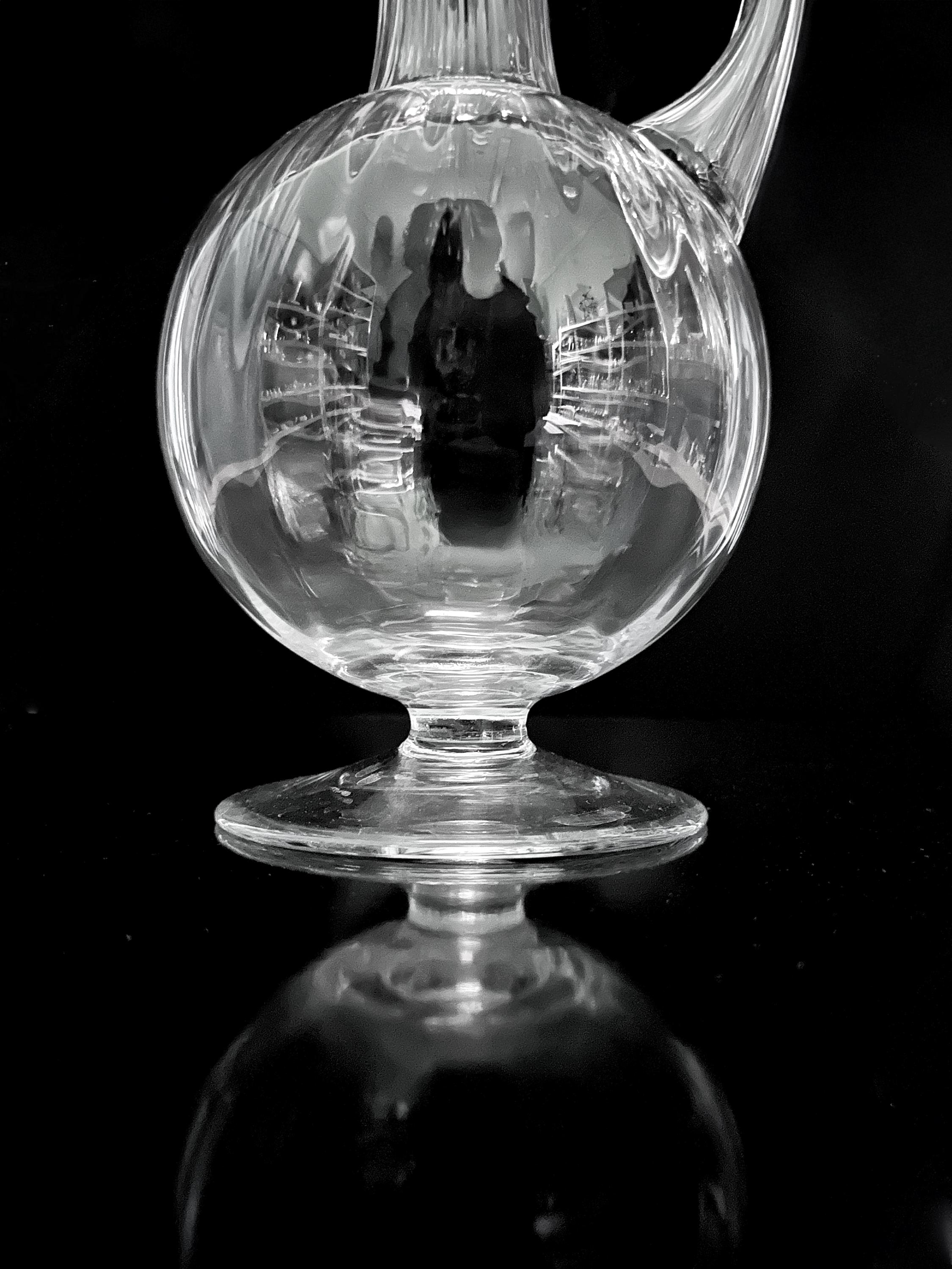 Caraffa vintage in vetro trasparente anni '50