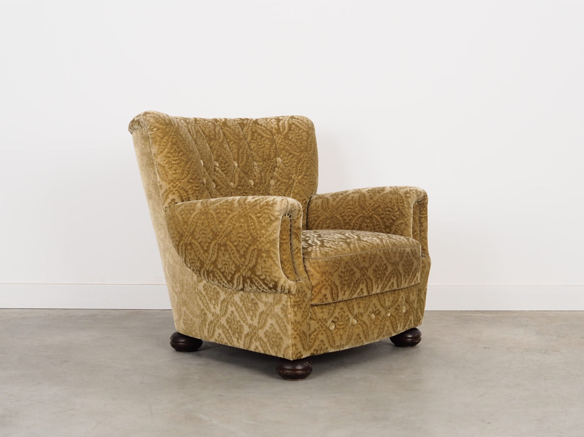 Armchair Textile Wood Yellow 1960s