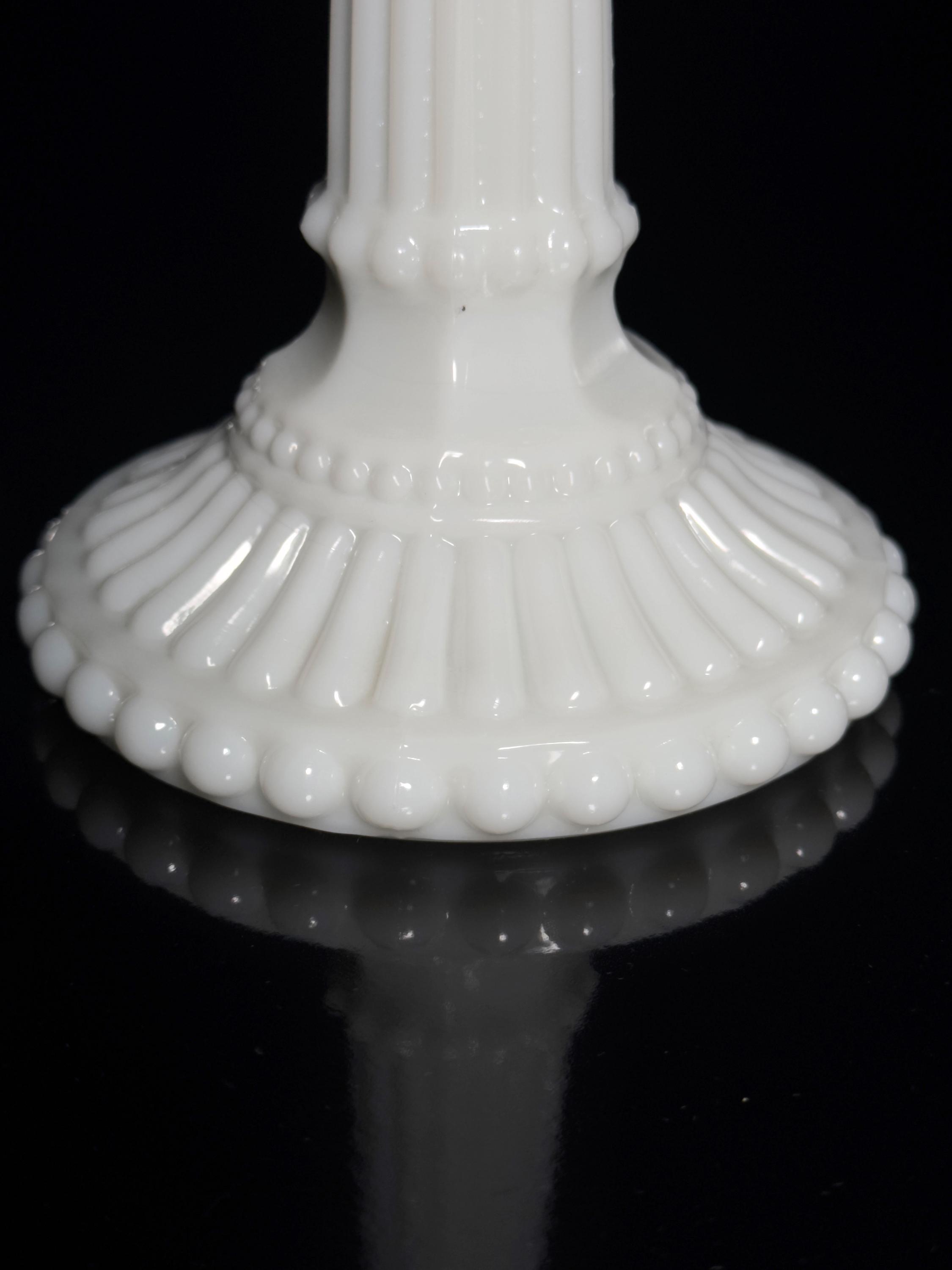 Vintage Candle holder Opal glass White