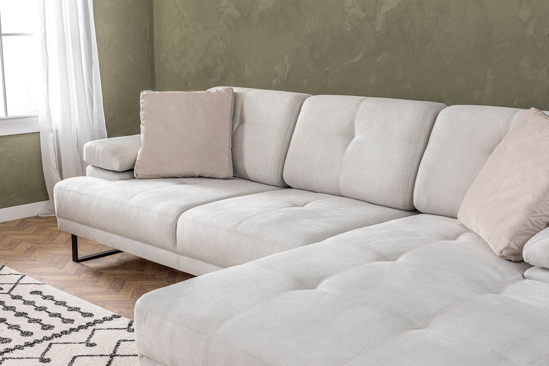 Mustang Sofa L Récamiere Rechts Beige