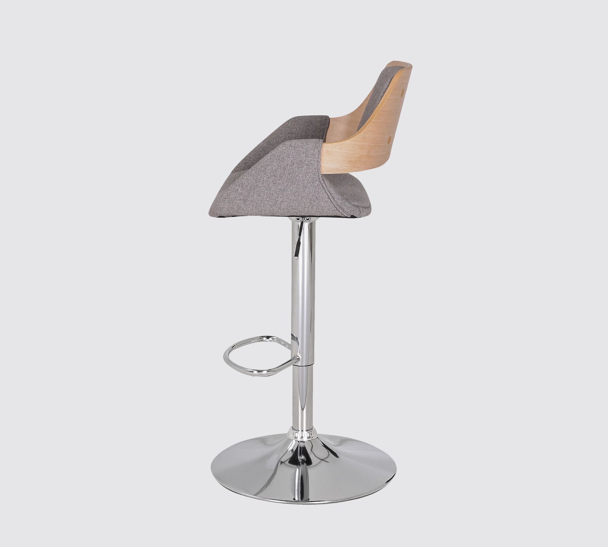 Bar stool veneer and fabric grey