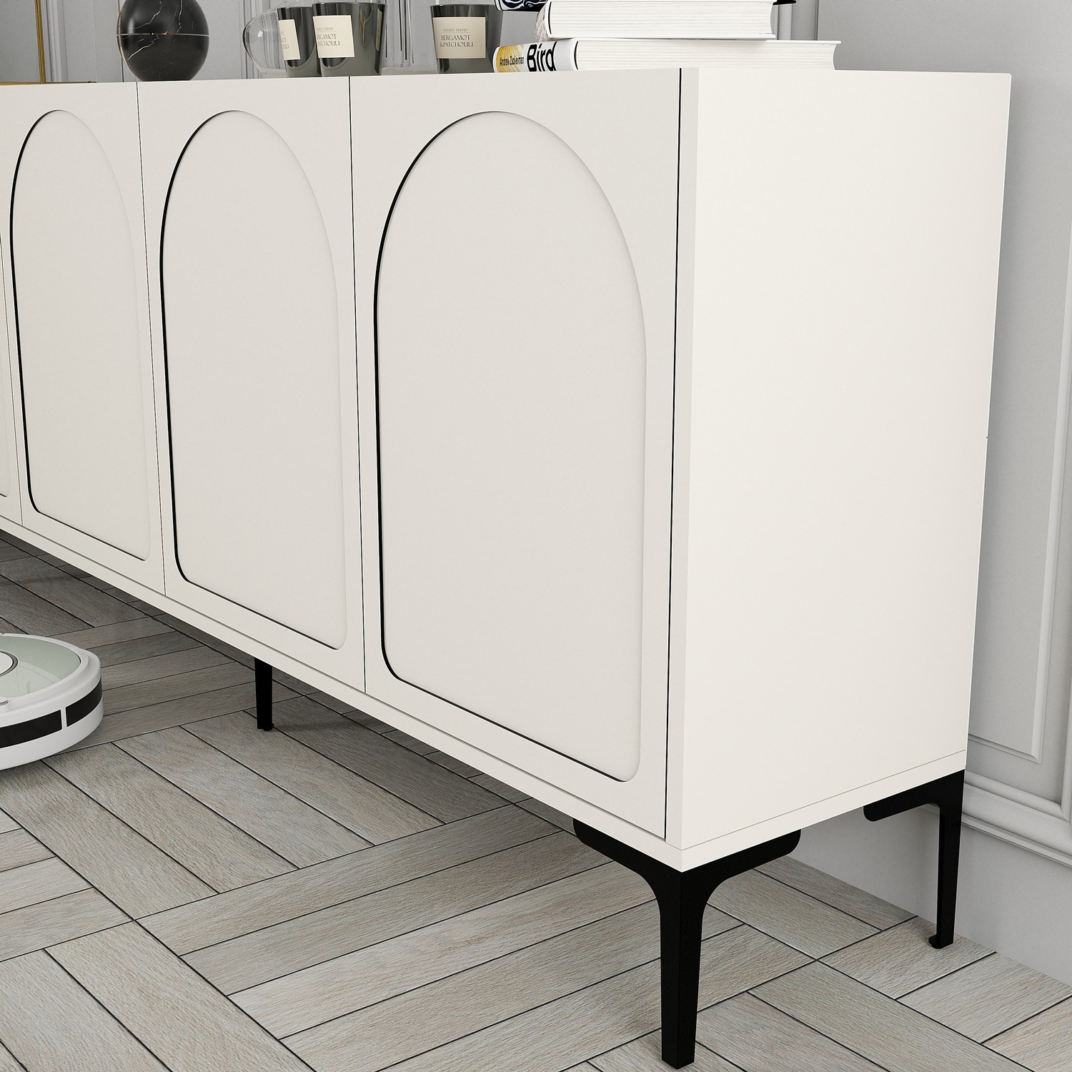 Lyon 79 Console Wood veneer cream black