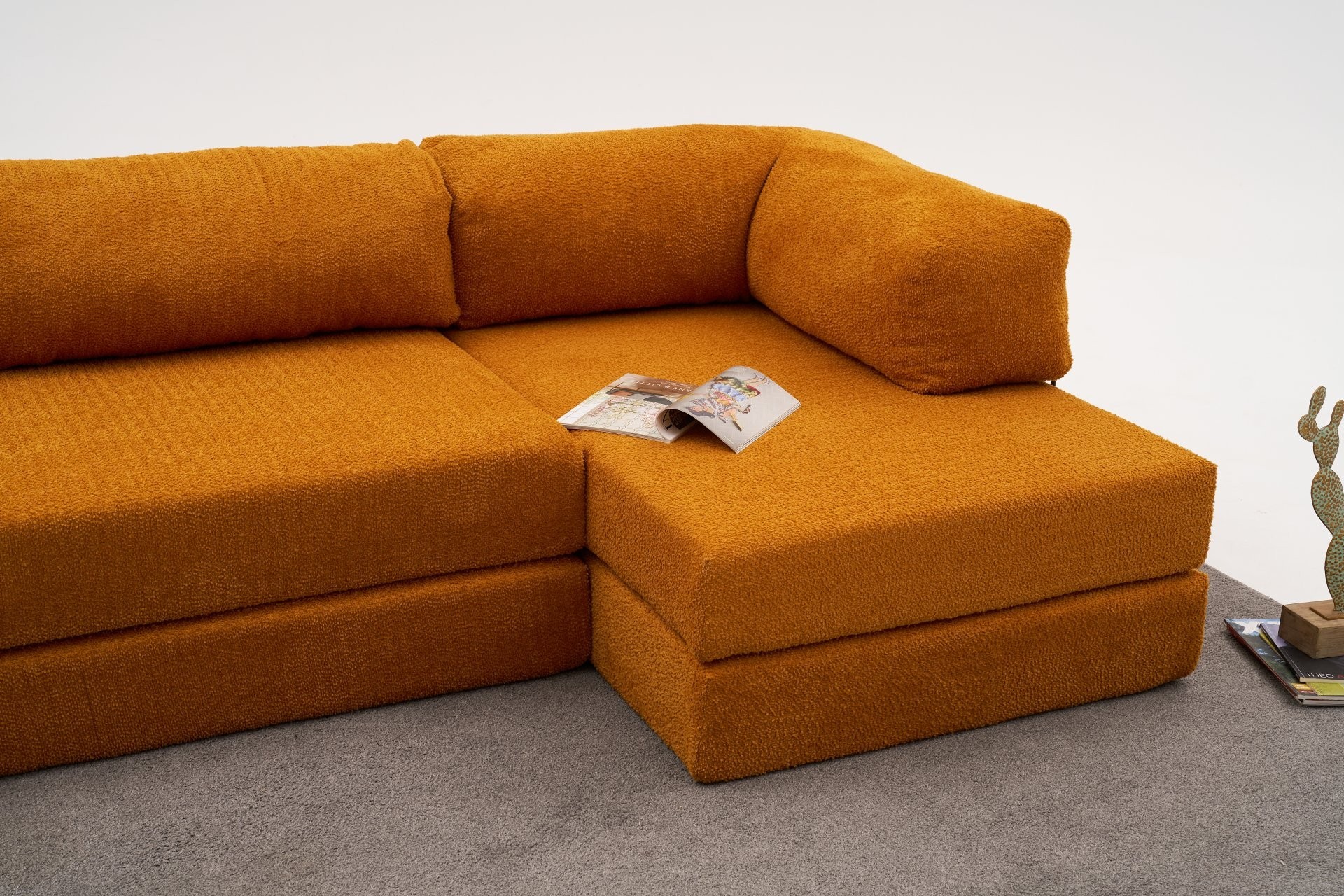 Comfort Schlafsofa Récamiere Rechts Orange