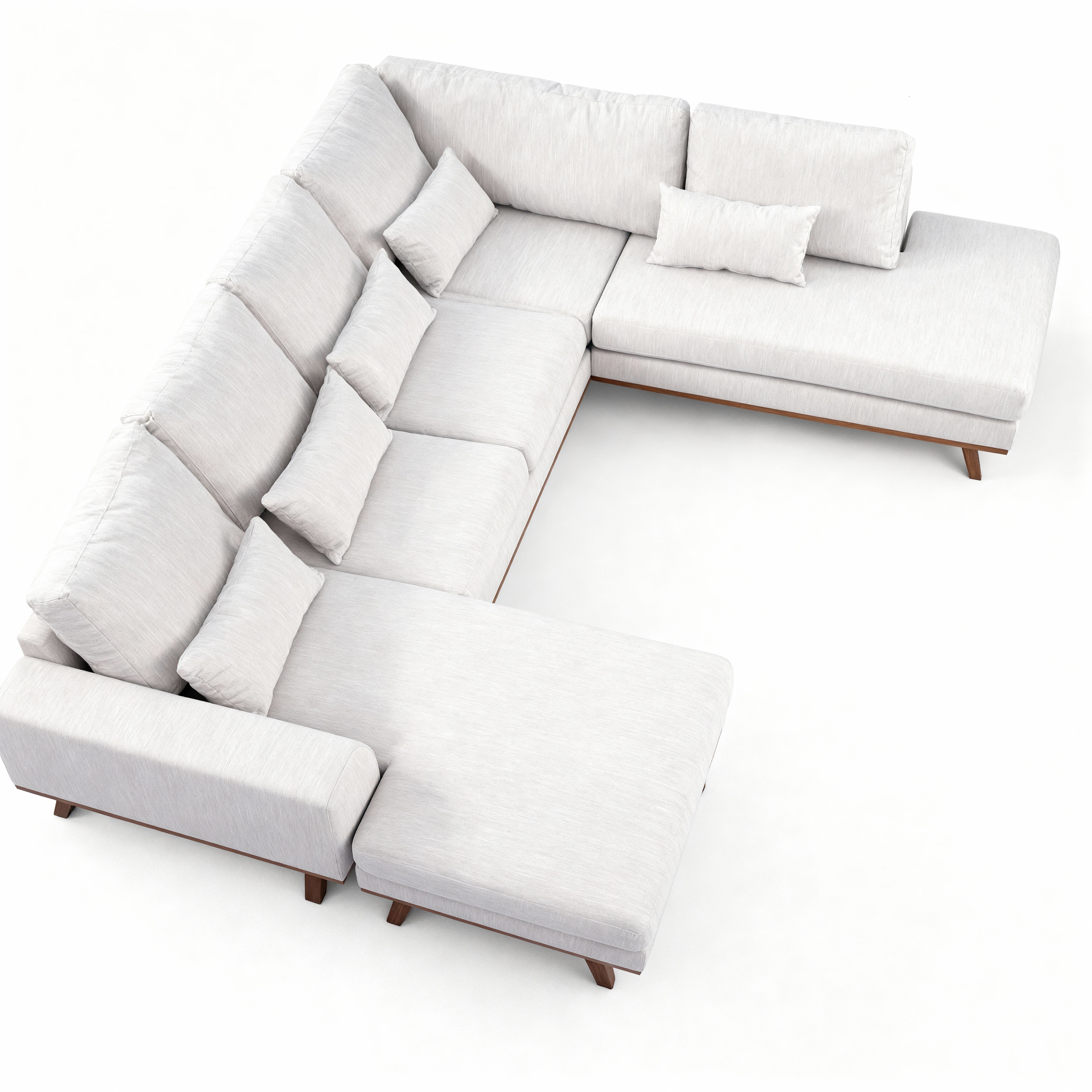 Ecksofa Japandi 3-Sitzer Rechts Beige