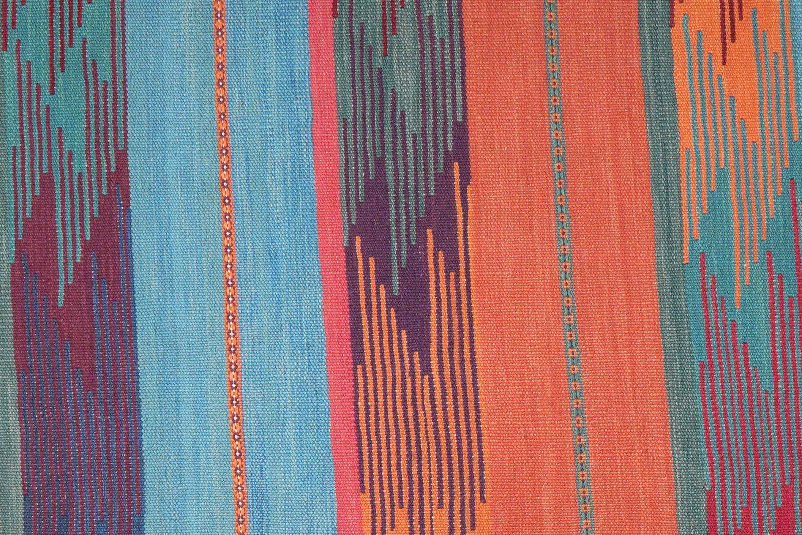 Kilim Gashgai Carpet Orange Blue