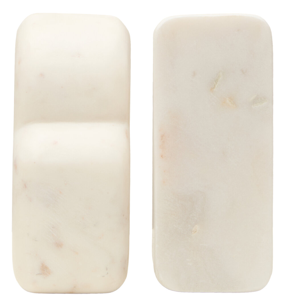 2x Savio Buchstützen Marmor Weiß