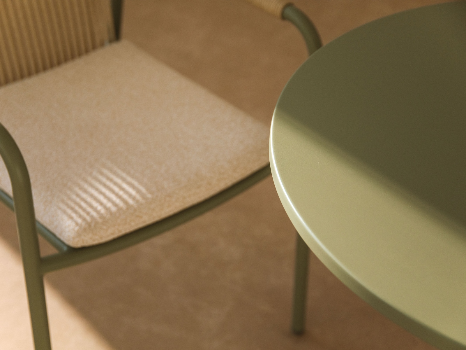 Figueral Garden Table 2-Seater Metal Beige 75x75x75 cm