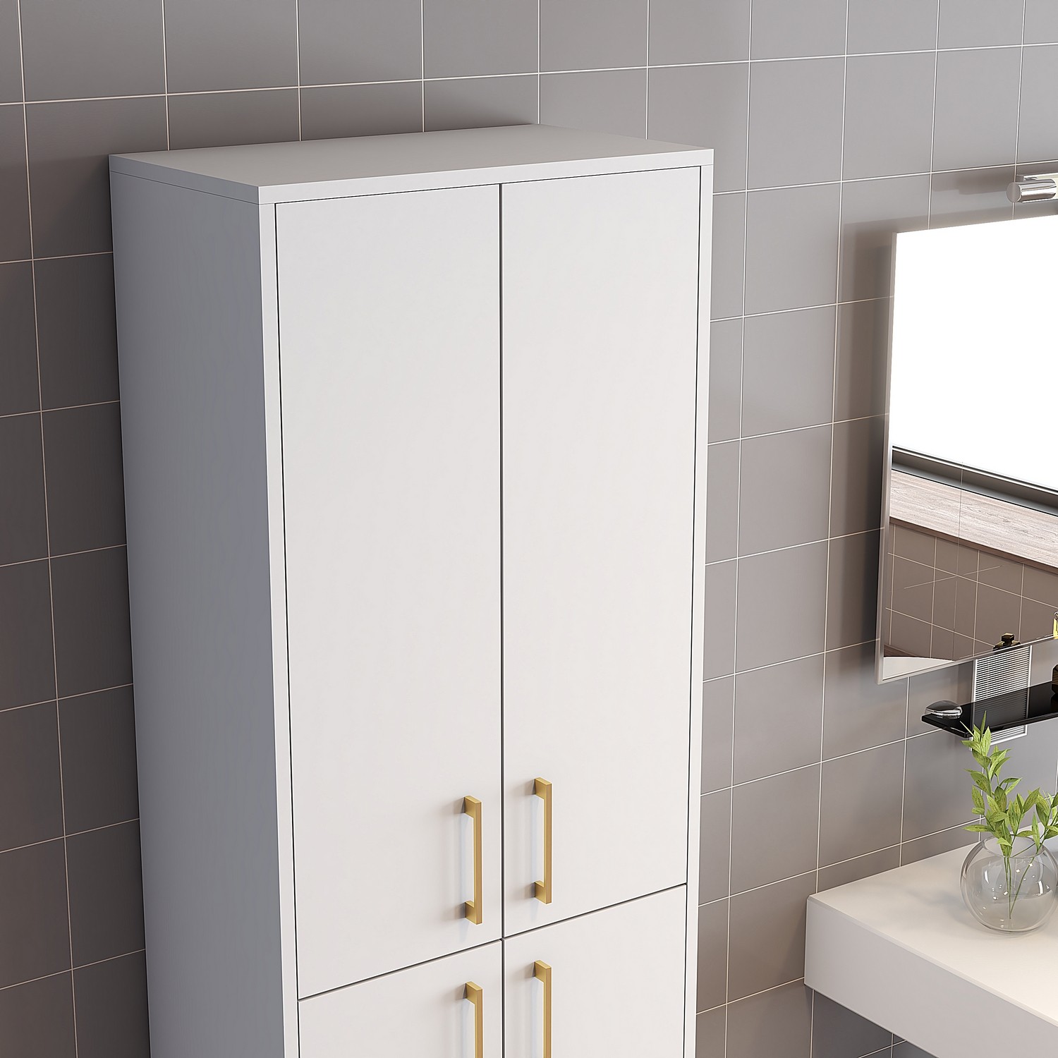 Benta Cabinet White with golden details