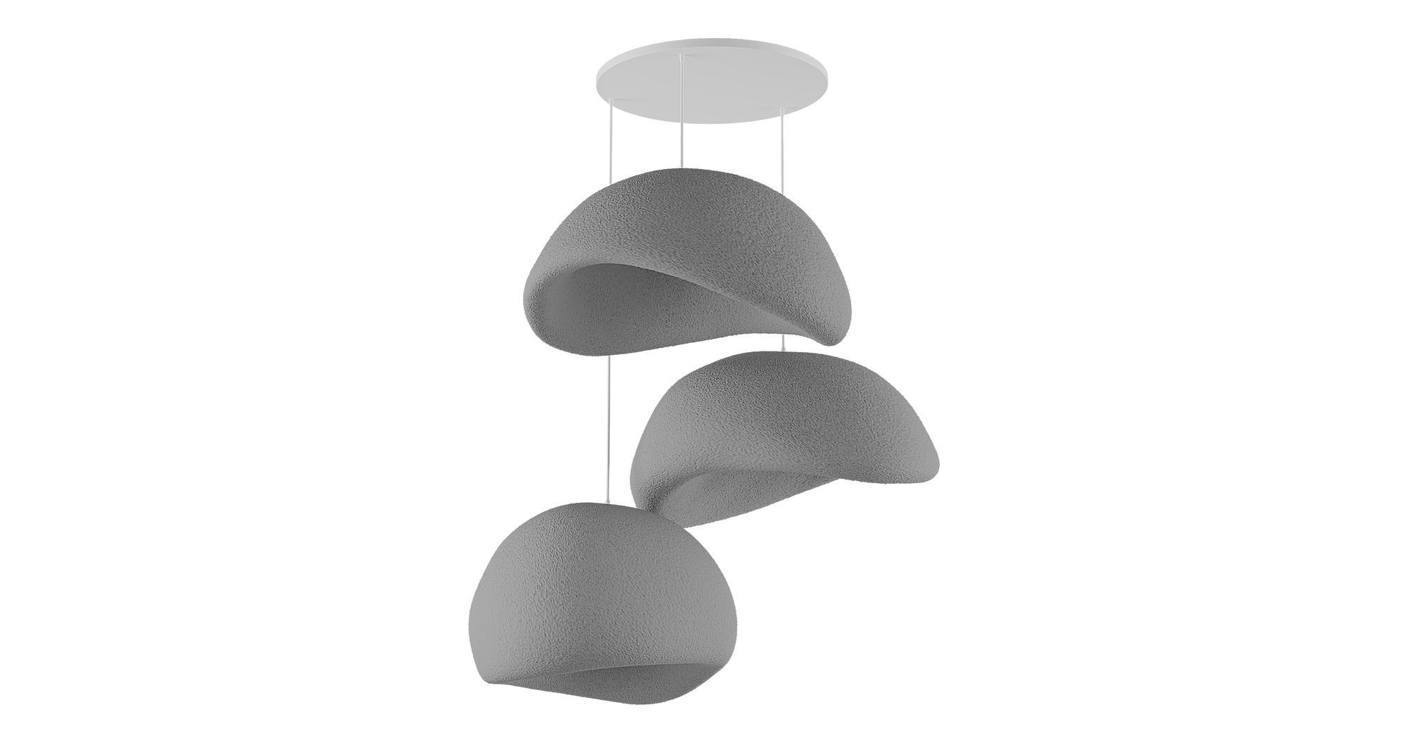 3-Flammig Wabi Sabi Sandhollows Pendelleuchte Beton Grau