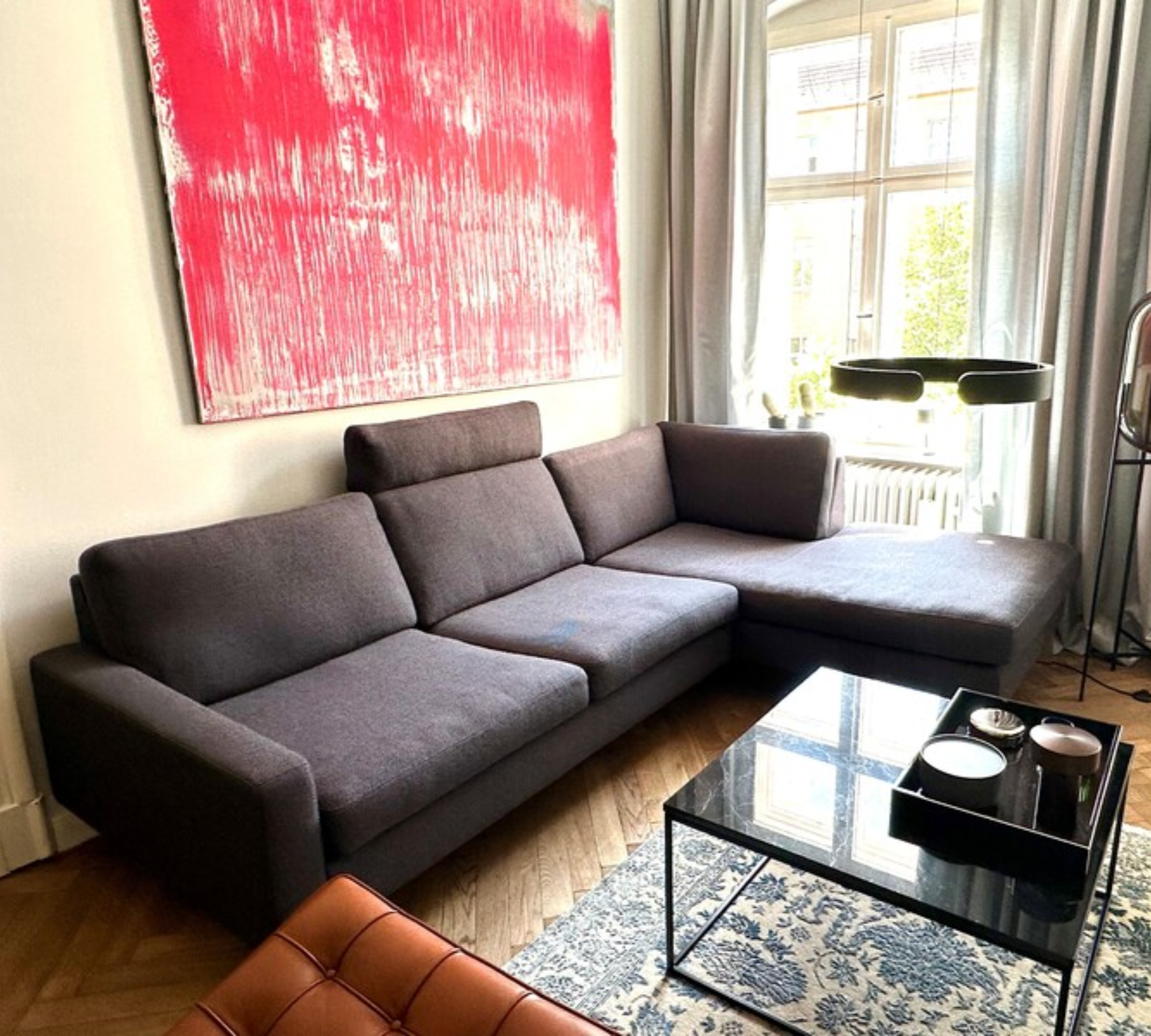 Conseta Sofa Récmaiere Rechts Textil Anthrazit