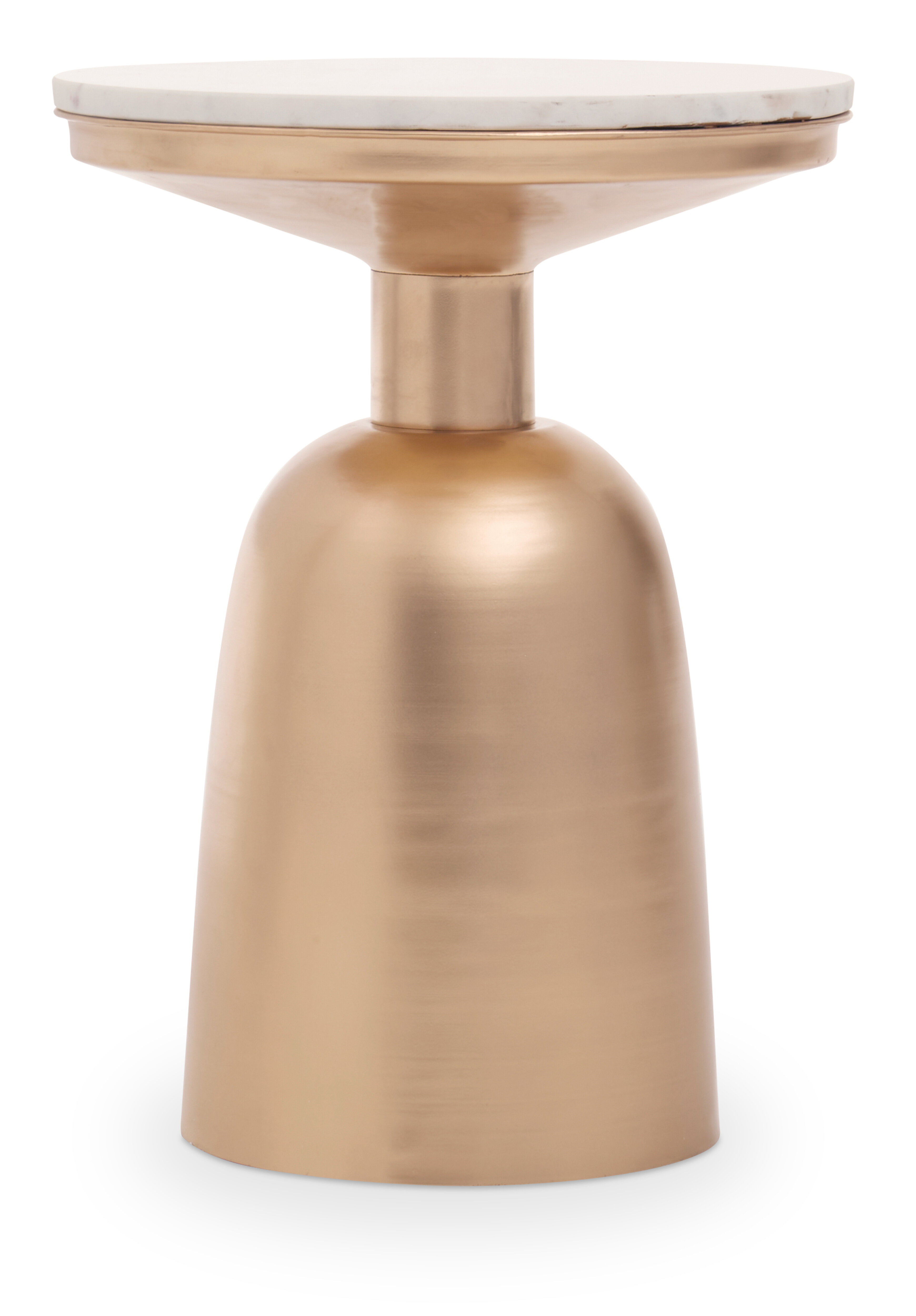 Amira White Marble Top Gold Base Beistelltisch
