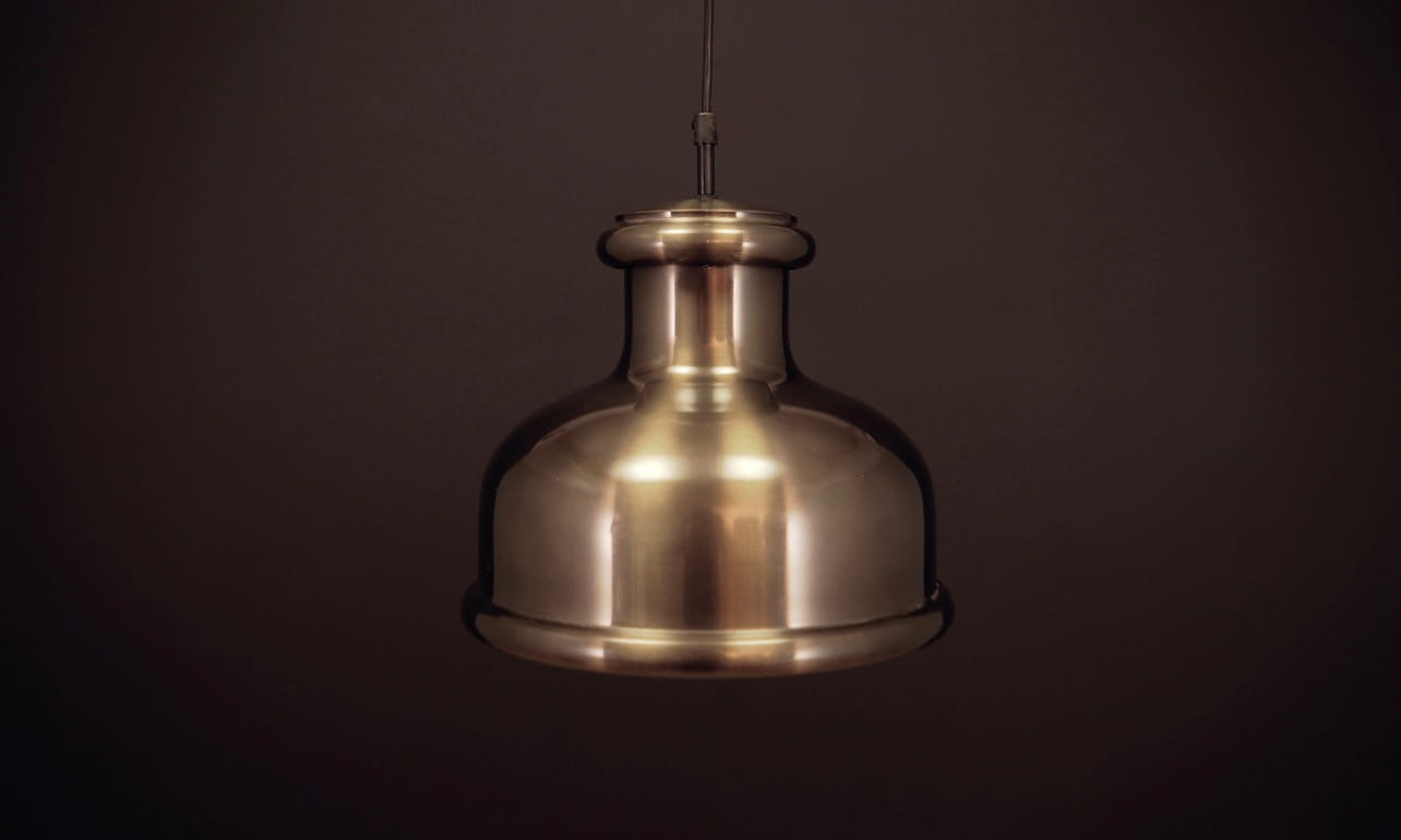 Vintage pendant lamp metal gold 1970s