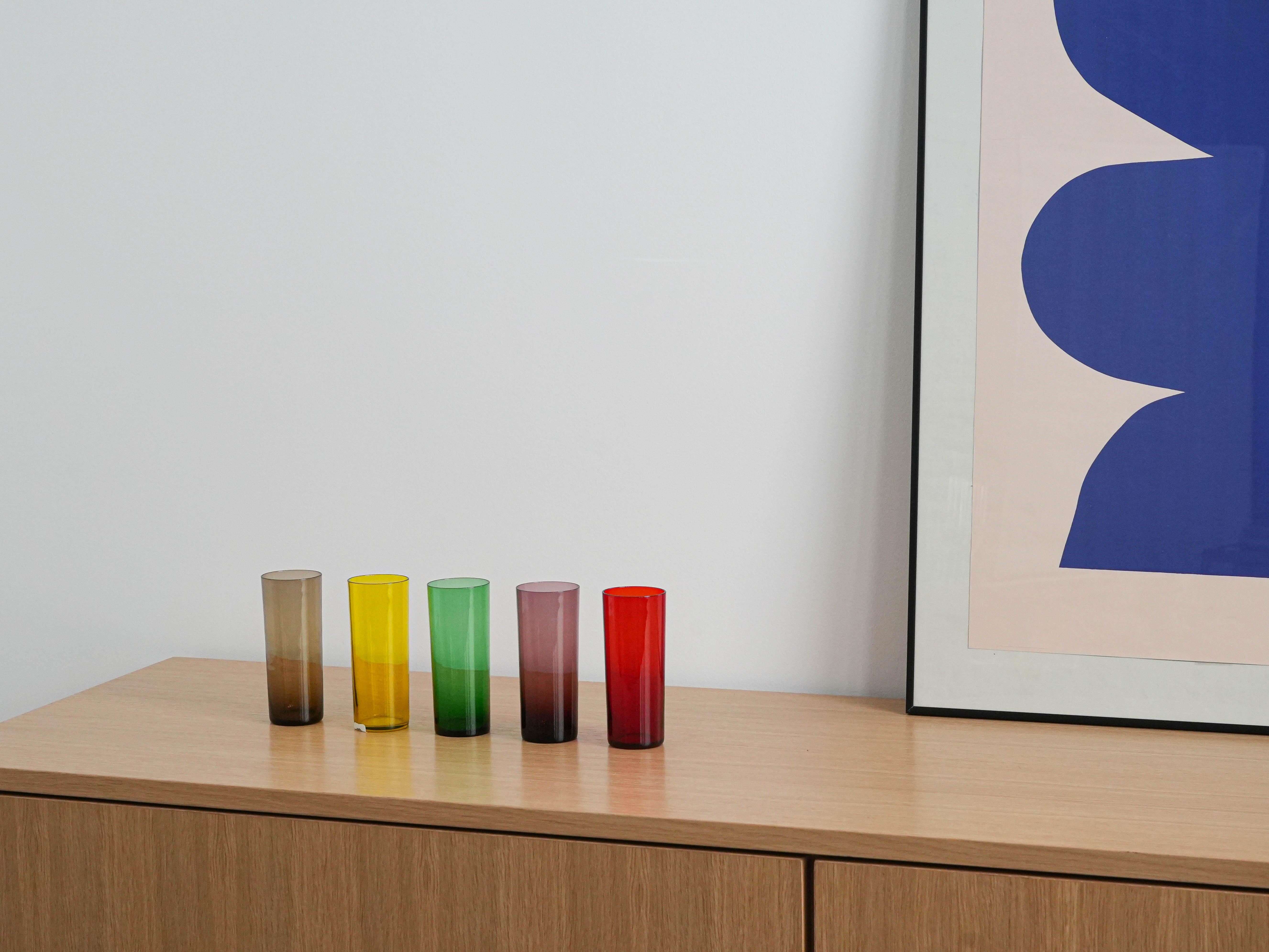 Glass Set Multicolored 1960s