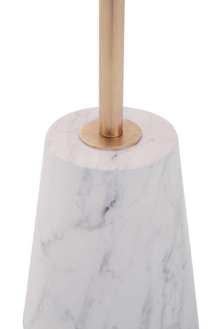 Avola Round Side Table Marble White Gold