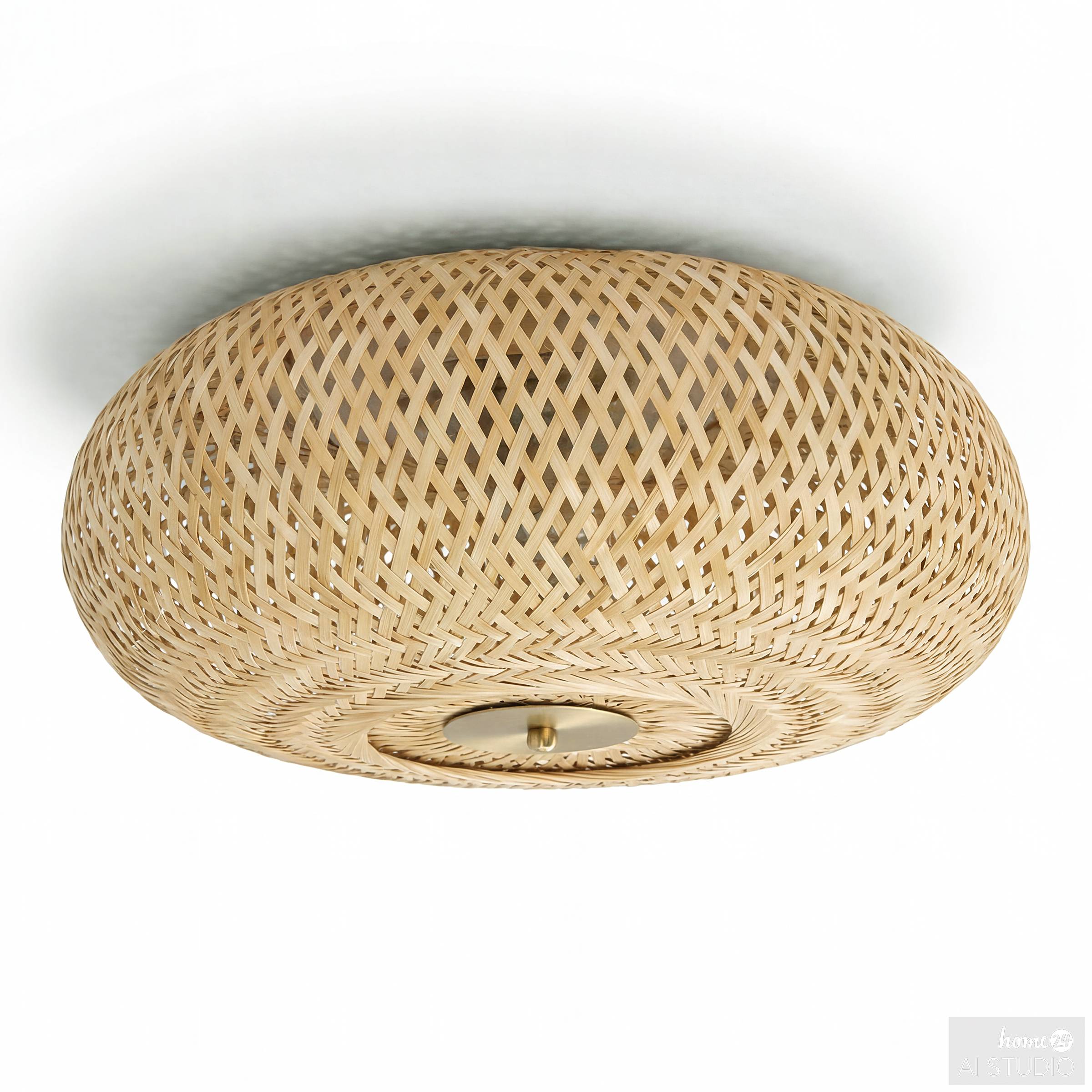 Zelux ceiling light 1-bulb bamboo iron
