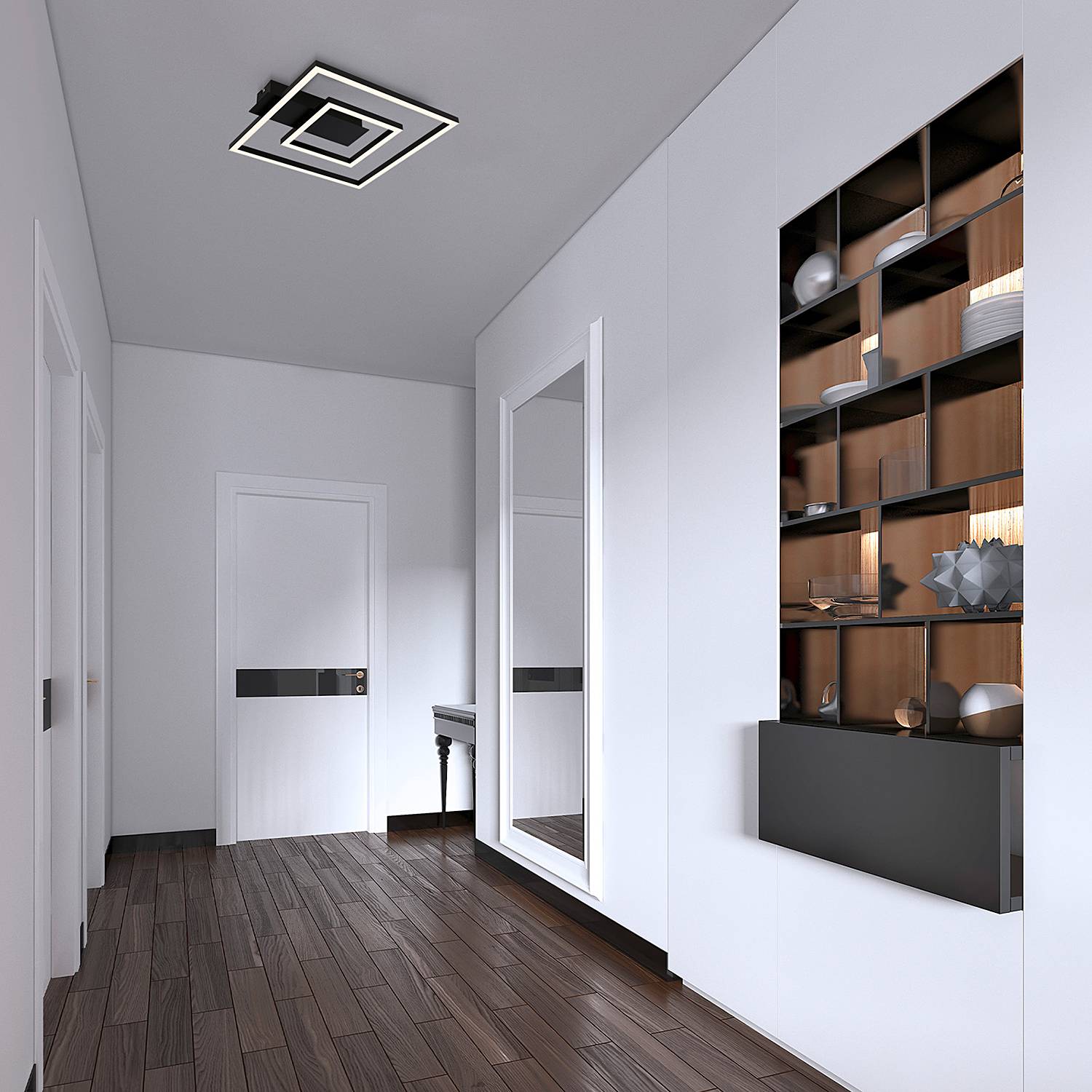 2-burner LED ceiling light Figa Aluminum Black
