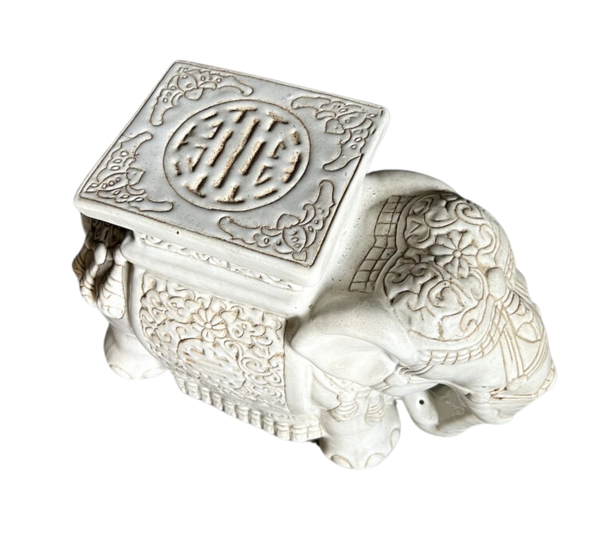 Vintage Beistelltisch Elefant Keramik