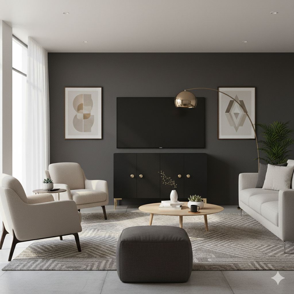 Simple 120 Sideboard Anthracite Gold