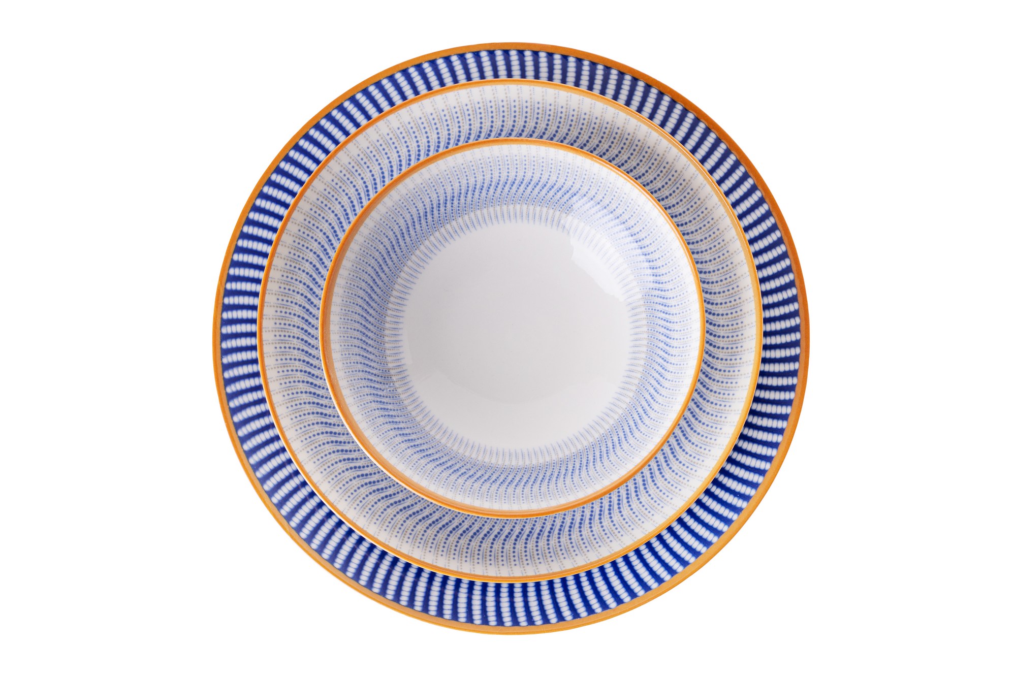 Dinner service 24-piece porcelain blue