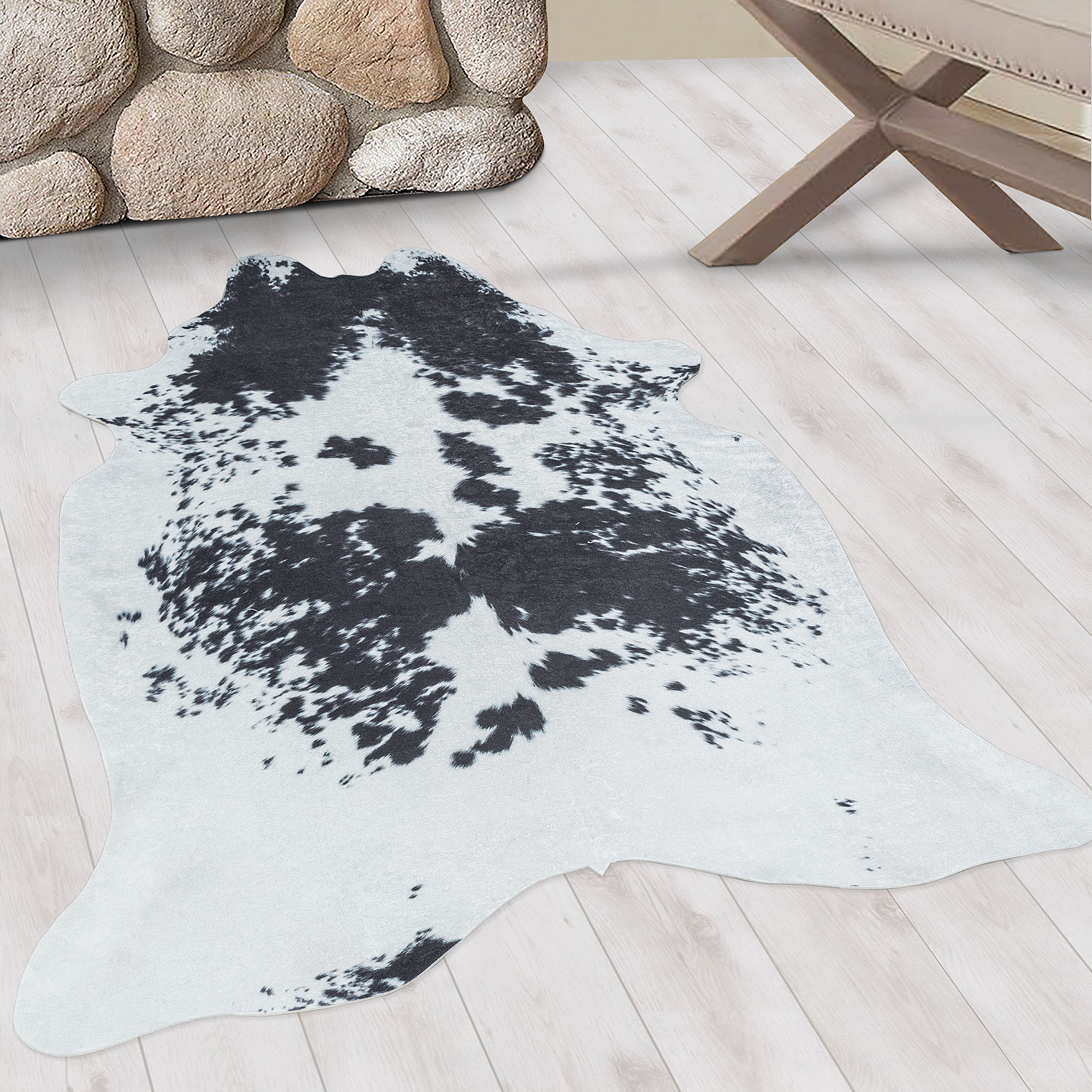 Skin Rug Etosha TypeD Black White 100x135cm