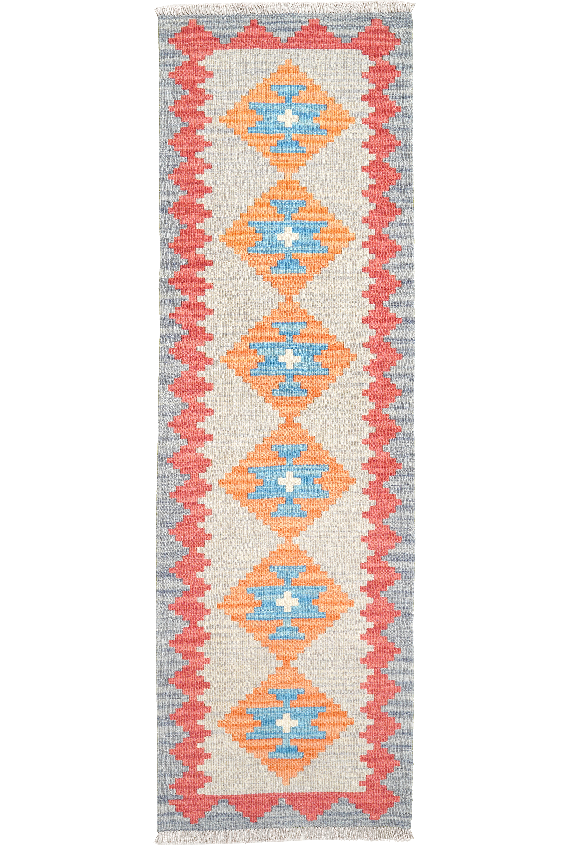 Kelim Gashgai Teppich Wolle Grau