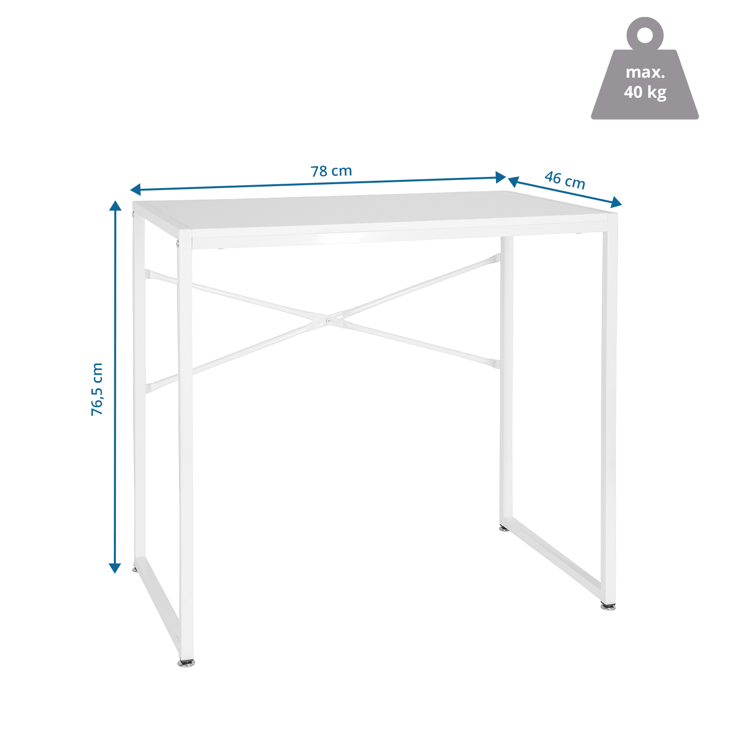 EASY UP H Schreibtisch Holz Weiß