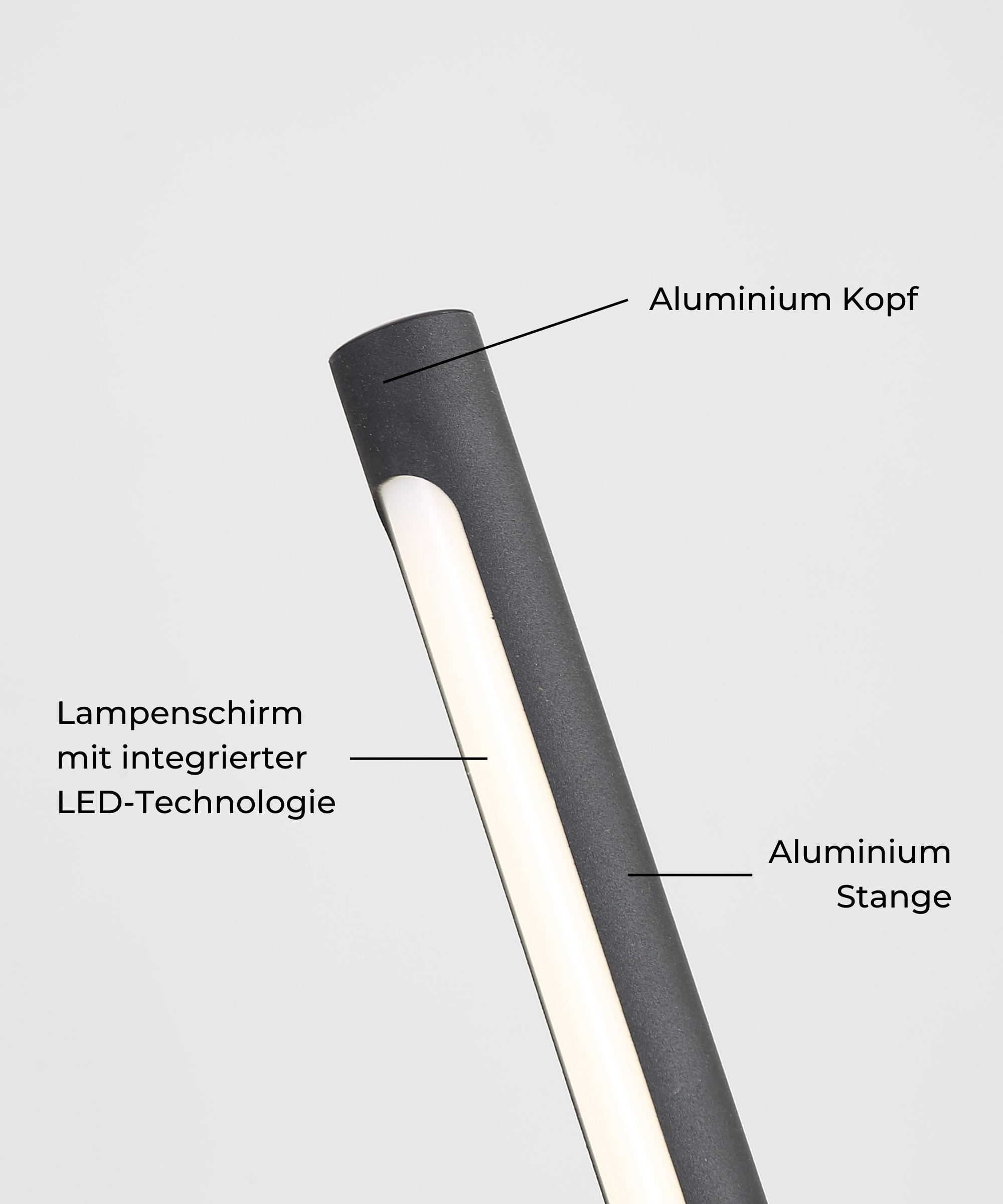 Minimalistische LED Stehlampe HELIOS Schwarz