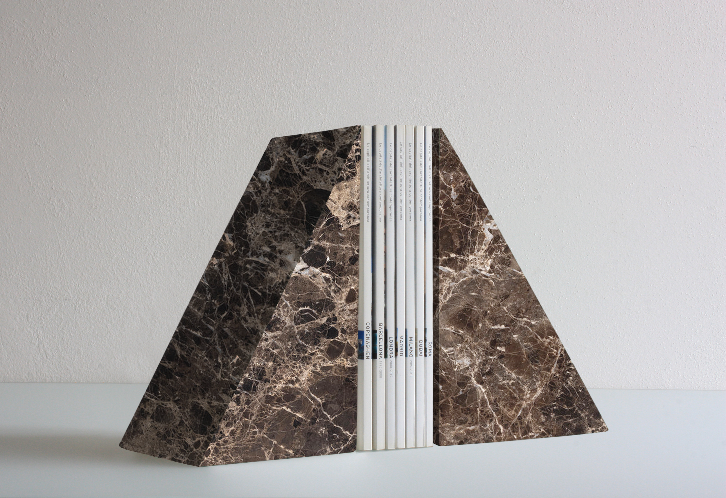 2x Bookend Emperador Stone Brown Gold