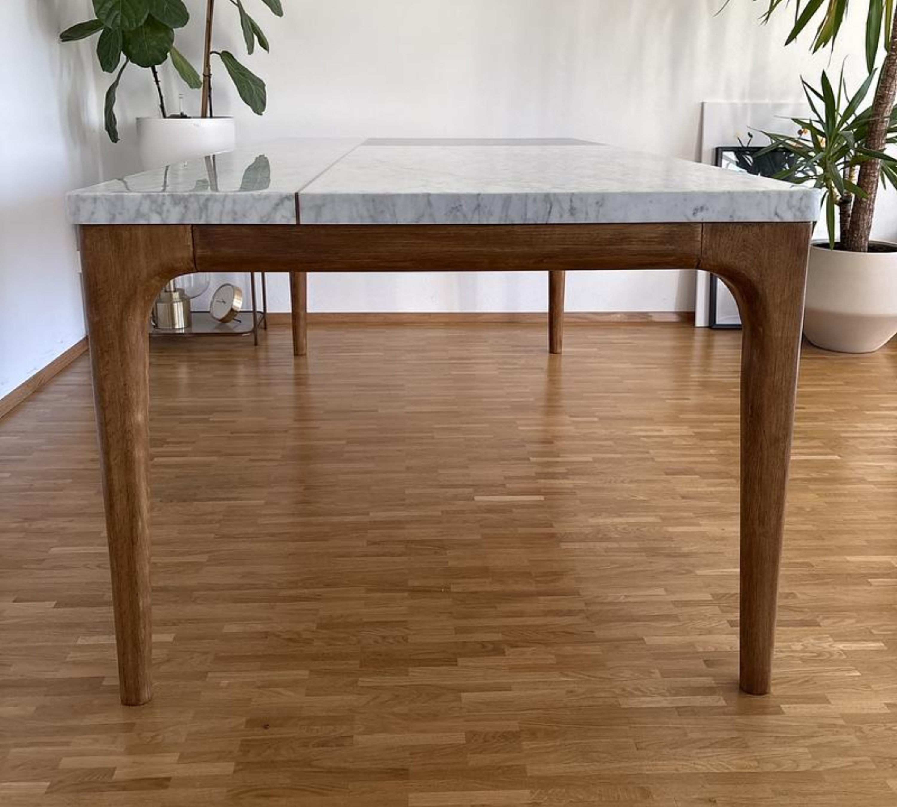 Rechteckiger Tisch Marmor Eichenholz