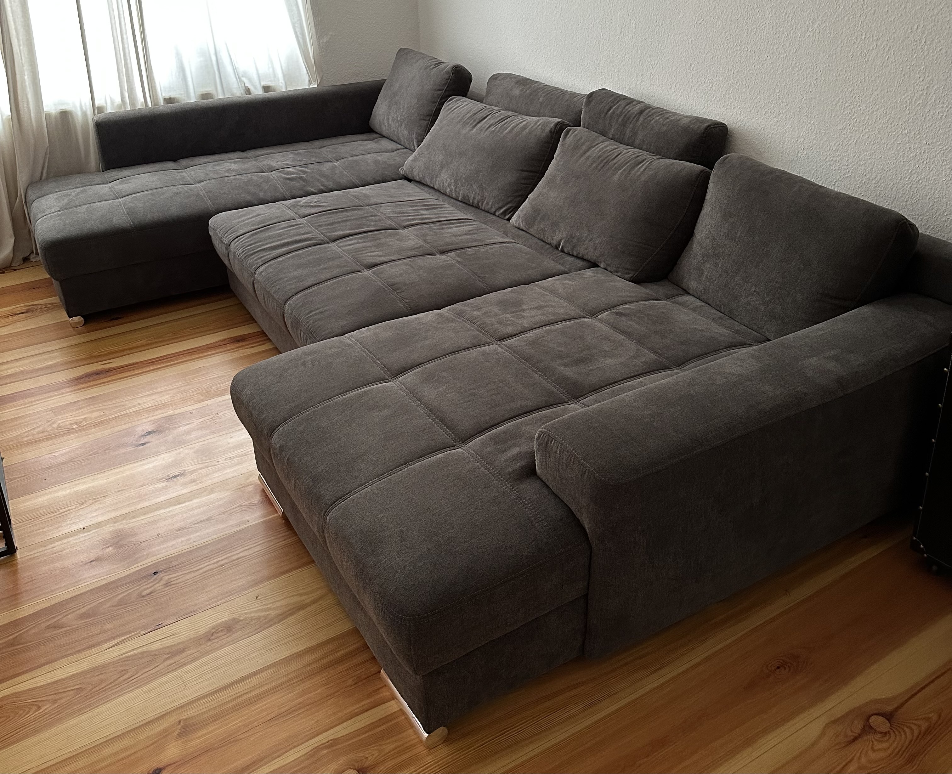 U-Form Sofa Set Dunkelgrau