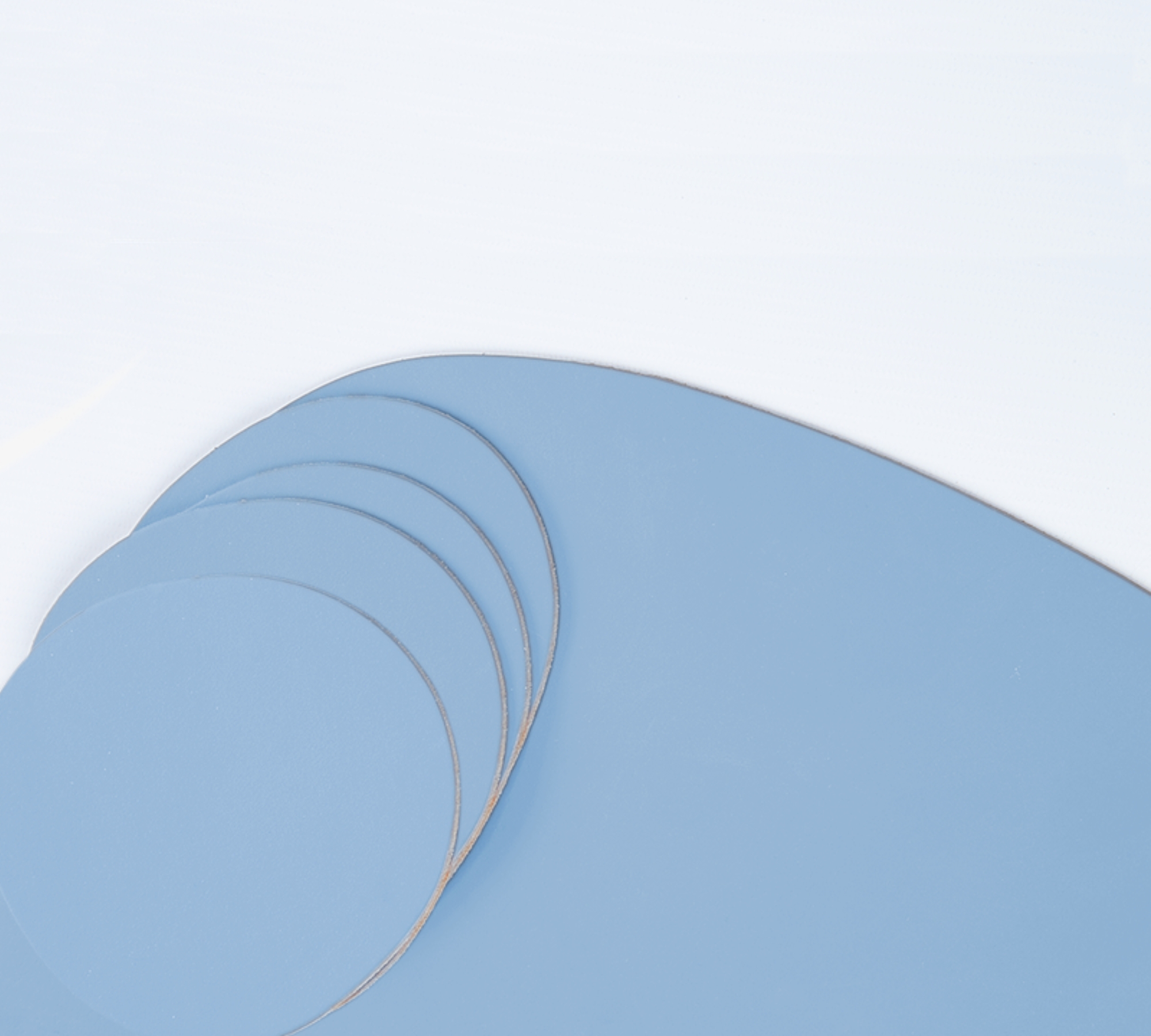 Stone placemat + 4x Coasters Recycled Leather Light Blue