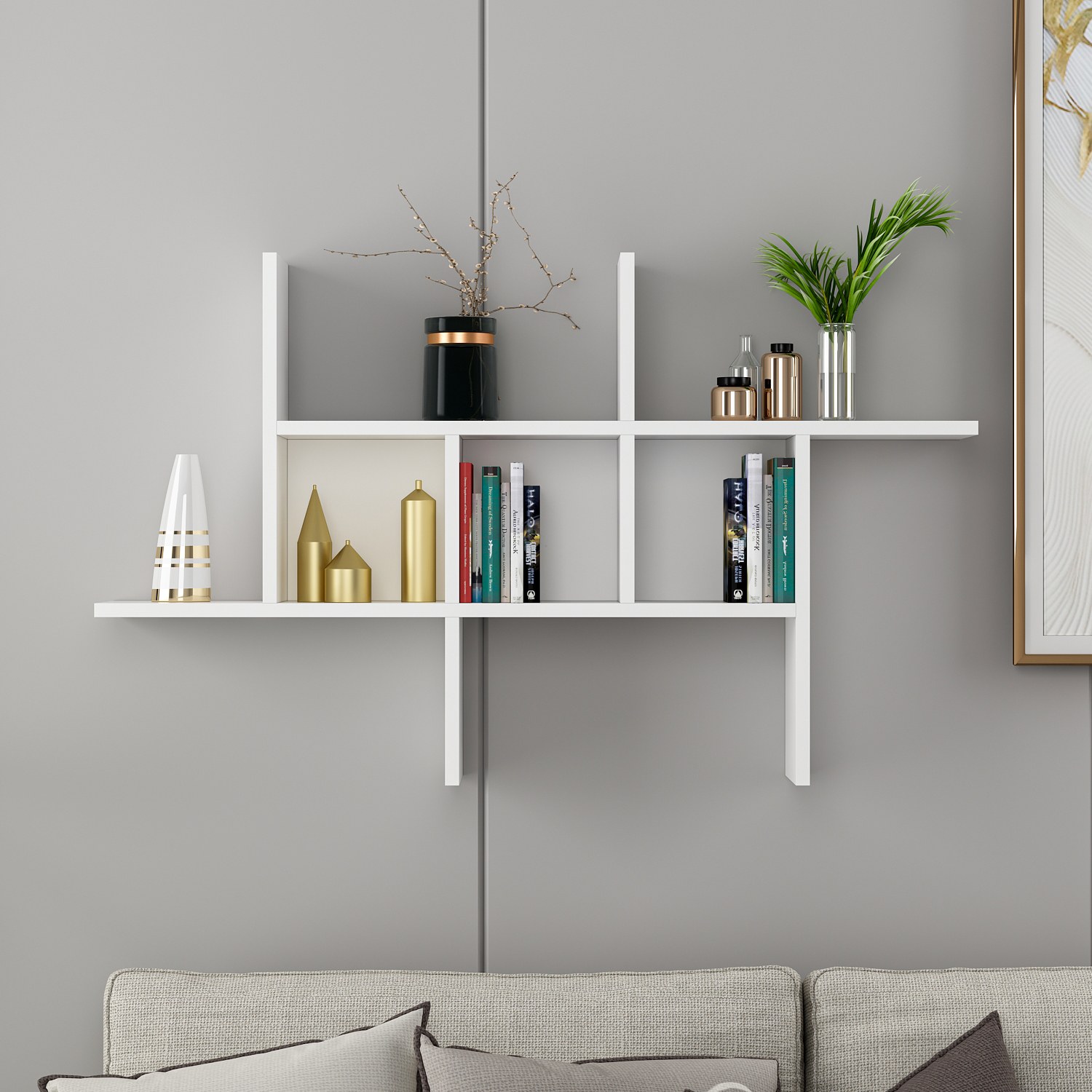 Madagascar Wall Shelf Wood Veneer White