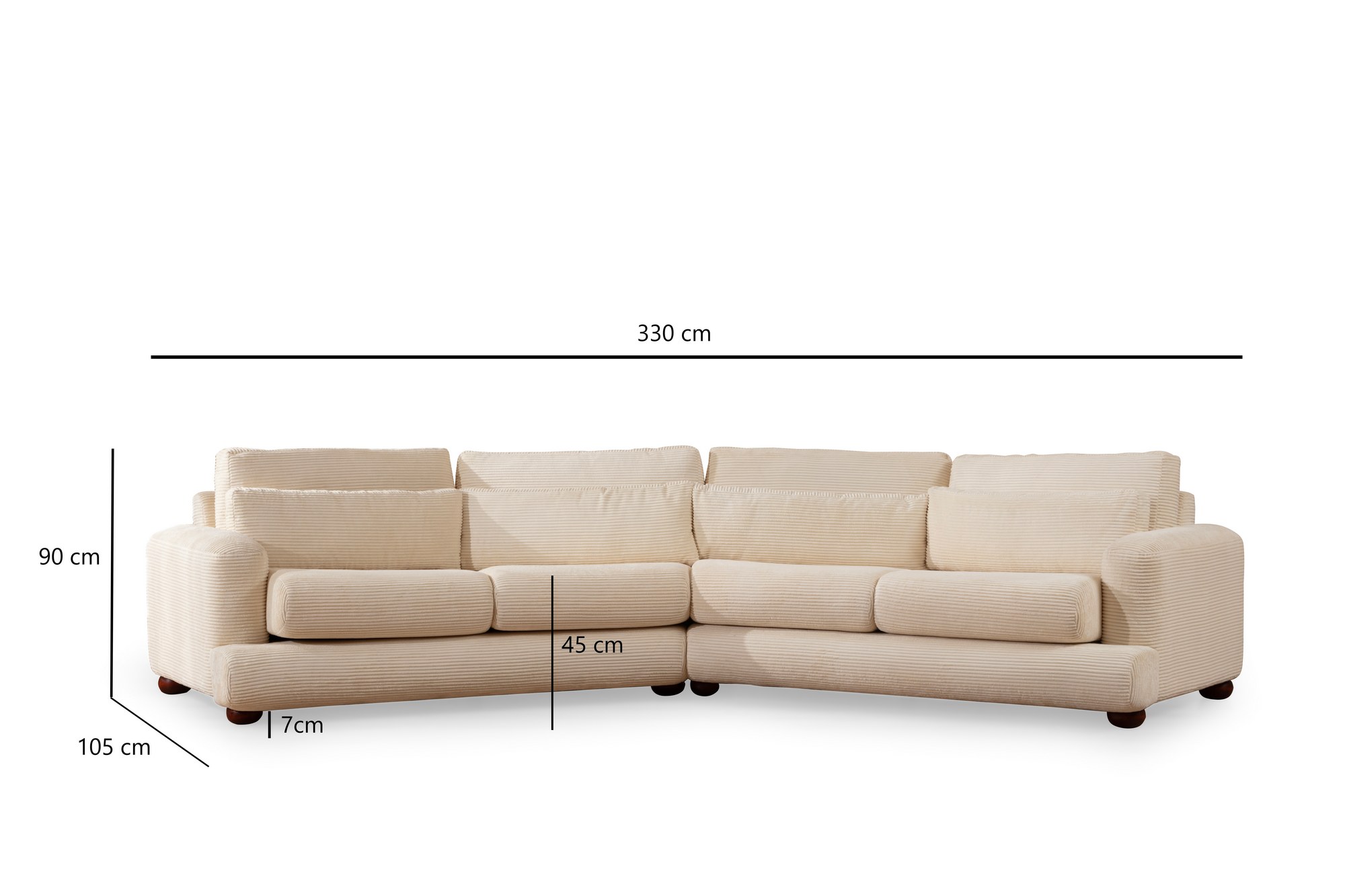 River 4-Sitzer Ecksofa Links Beige