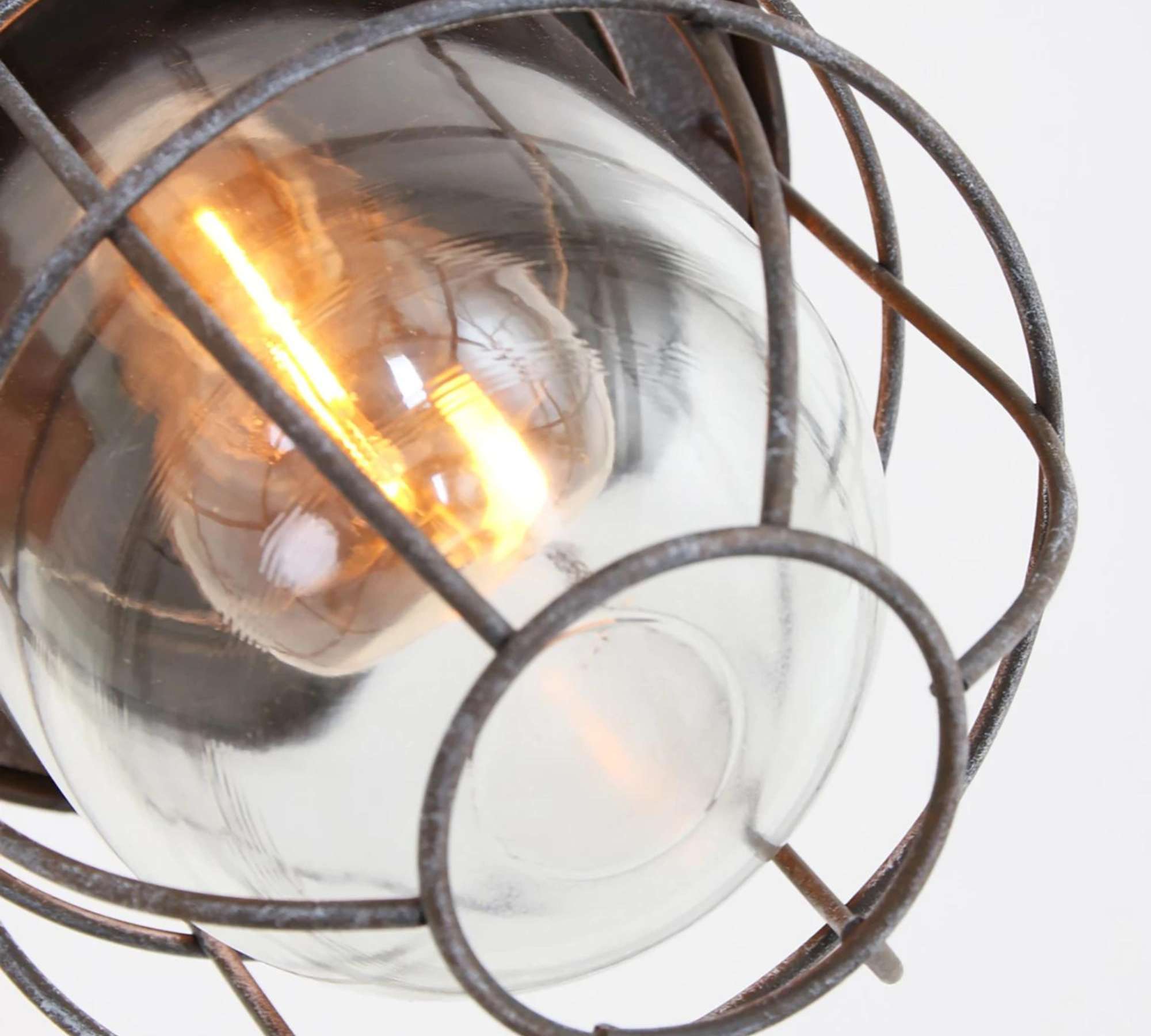Pendelleuchte 1-flammig Metall Glas Braun