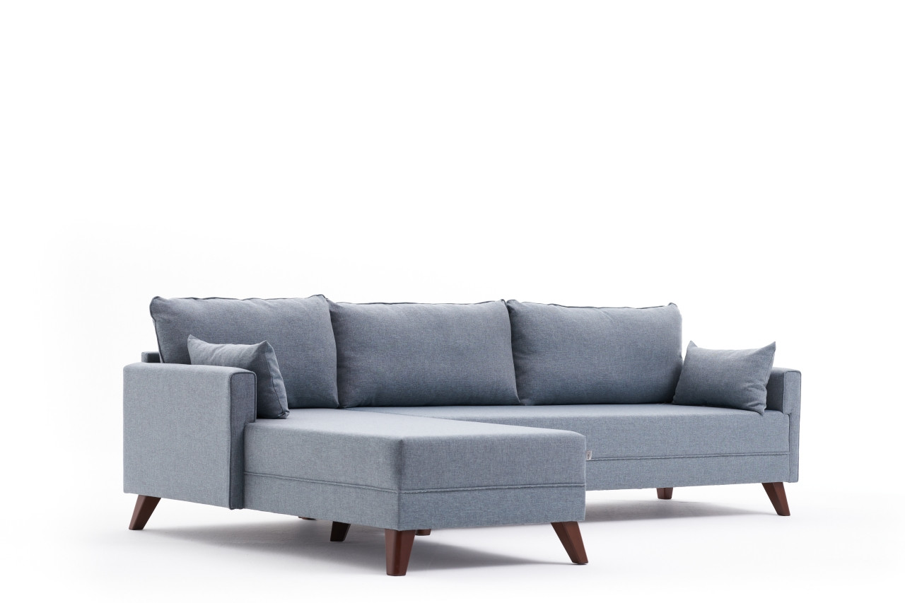 Bella Sofa Récamiere Links Blau